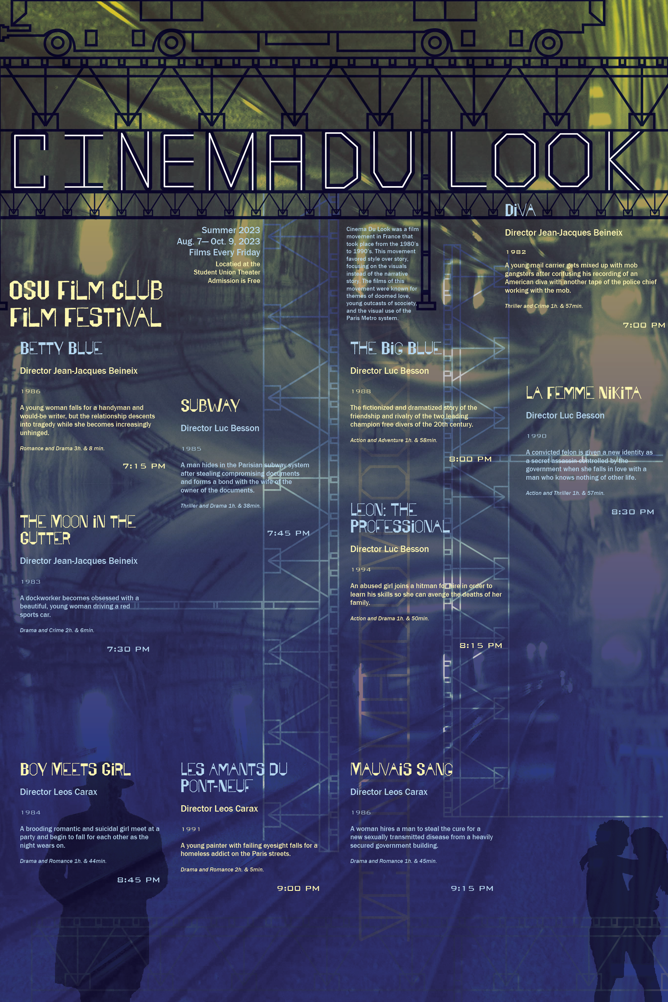 A poster for a make-believe film festival centered around the film movement Cinema Du Look.