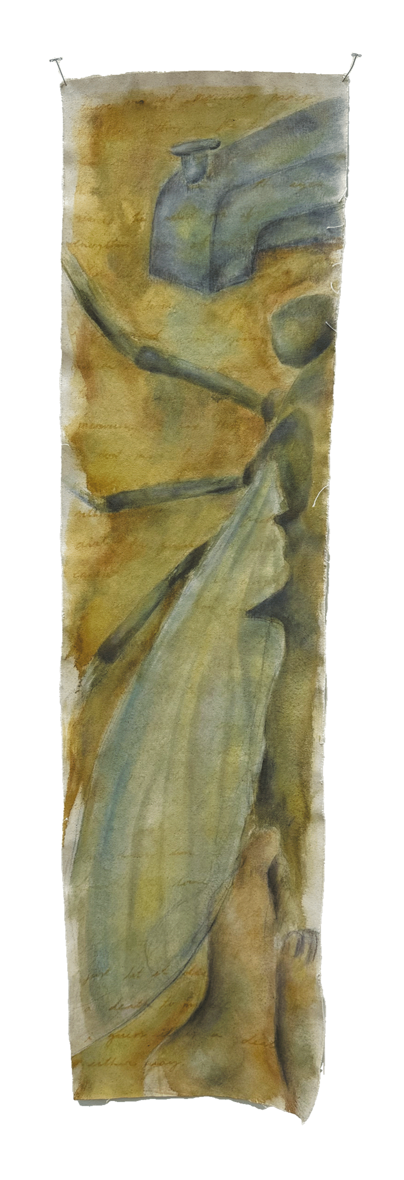 A soft noise, unresolved
Oil and acrylic on unstretched canvas
46 x 12 inches