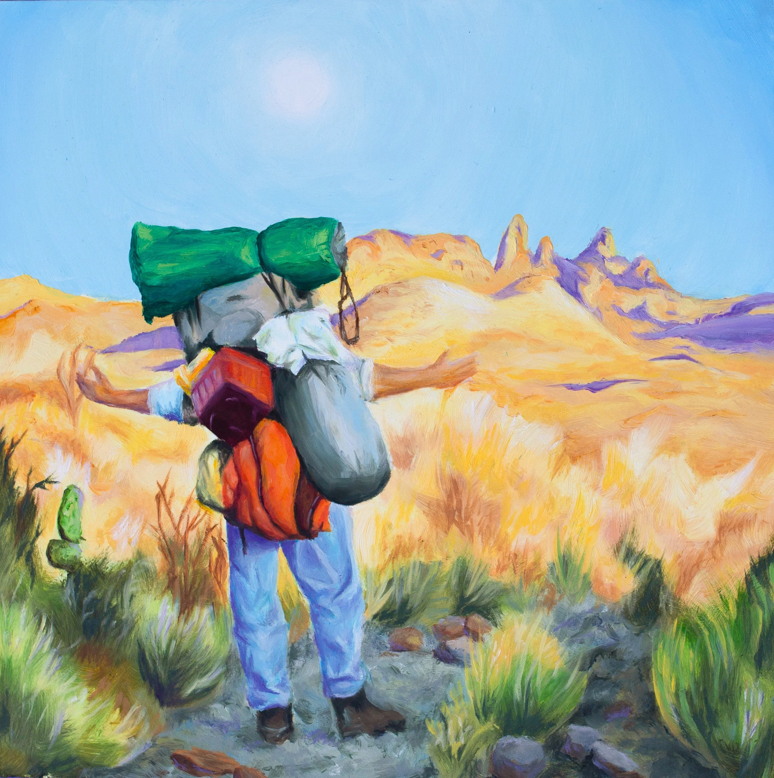 Sun in the Bend (2025)
Oil on gesso panel 
12x12
Mexic-arte Museum, Austin, Texas