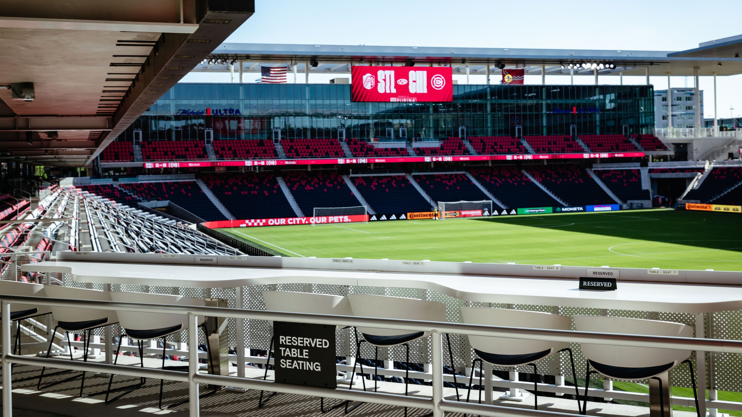 A view of the field from the Conversation table in the NE Corner of Energizer Park