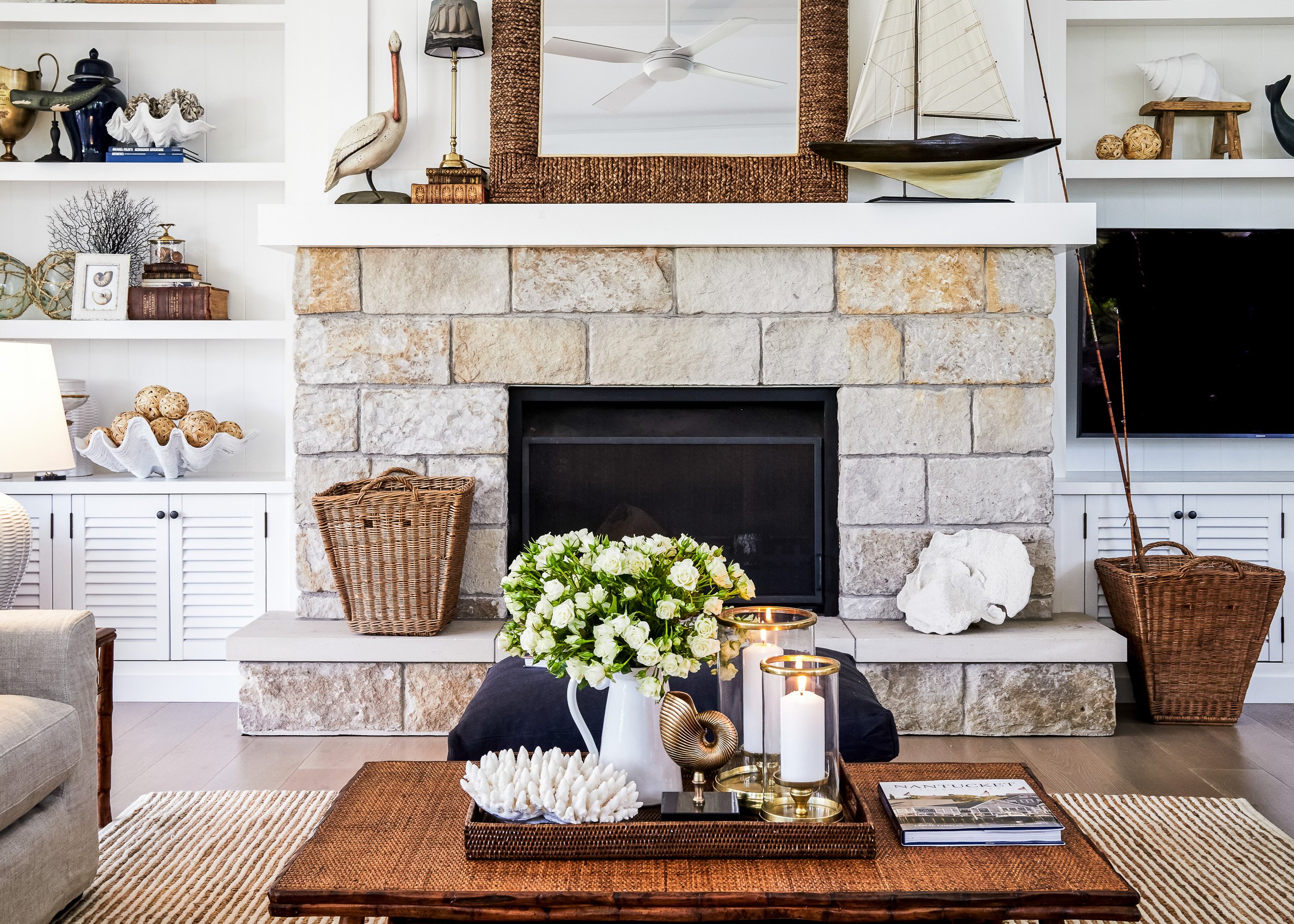 A comfortable living space with a blend of textures and colors, showcasing the editorial style of interior photographer Diego Pinto in Sydney.