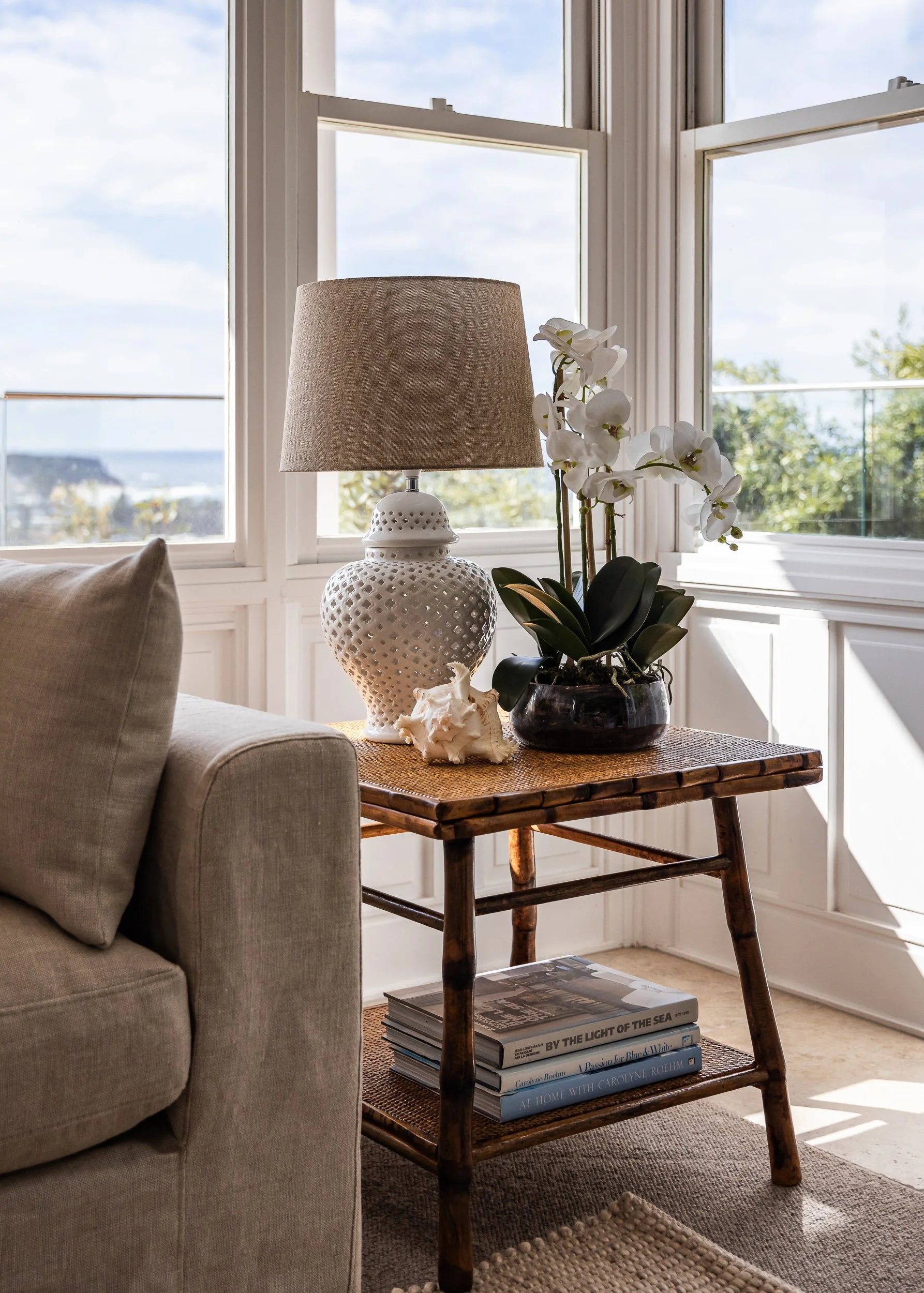 A relax  living room side table with classic decor, exemplifying the editorial photography style of Diego Pinto in Sydney.