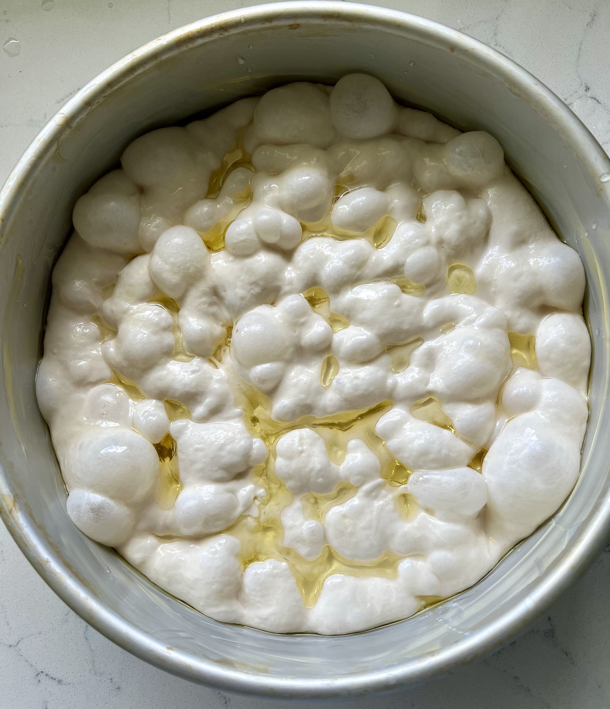 Focaccia before baking