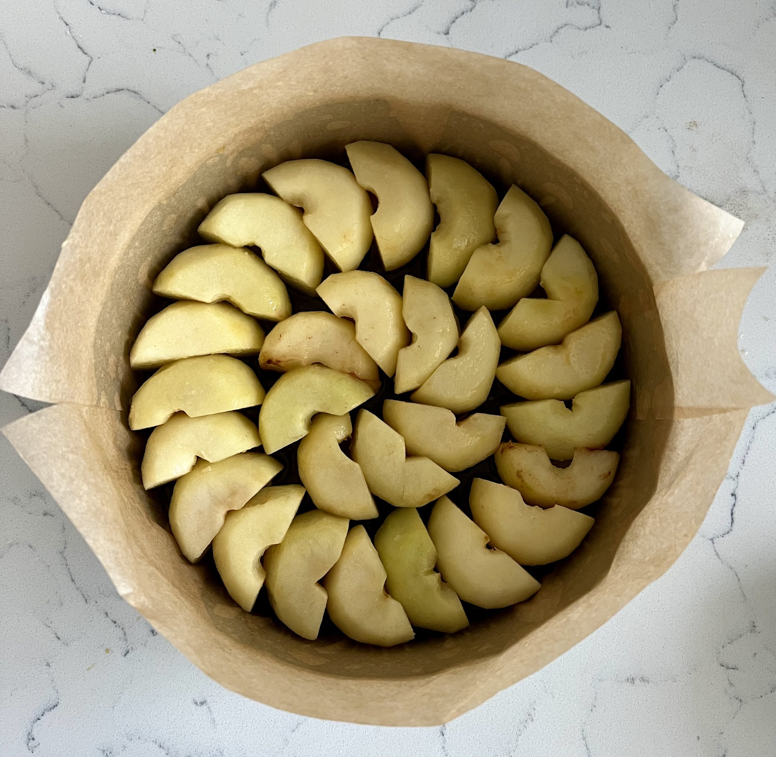 Tarte tatin before baking
