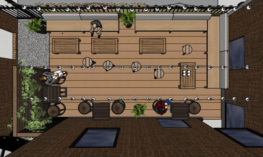 conception schema terrasse en bois sur mesure bar café banquettes.png