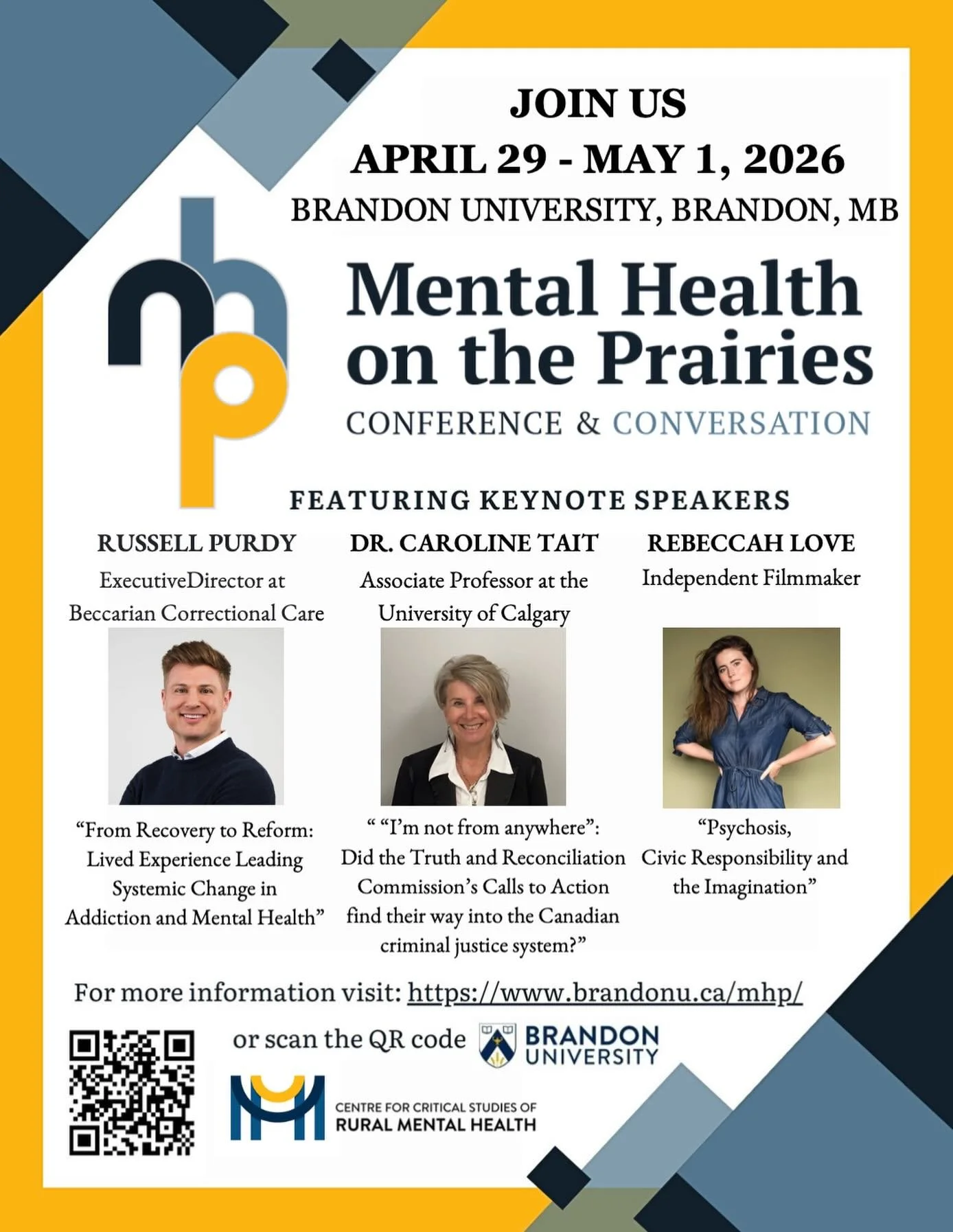 Talking openly and having regular conversations about mental health is a critical step in building healthy communities. This spring, we welcome all individuals from across the prairies, and beyond, to come together and join the conversation on buildi
