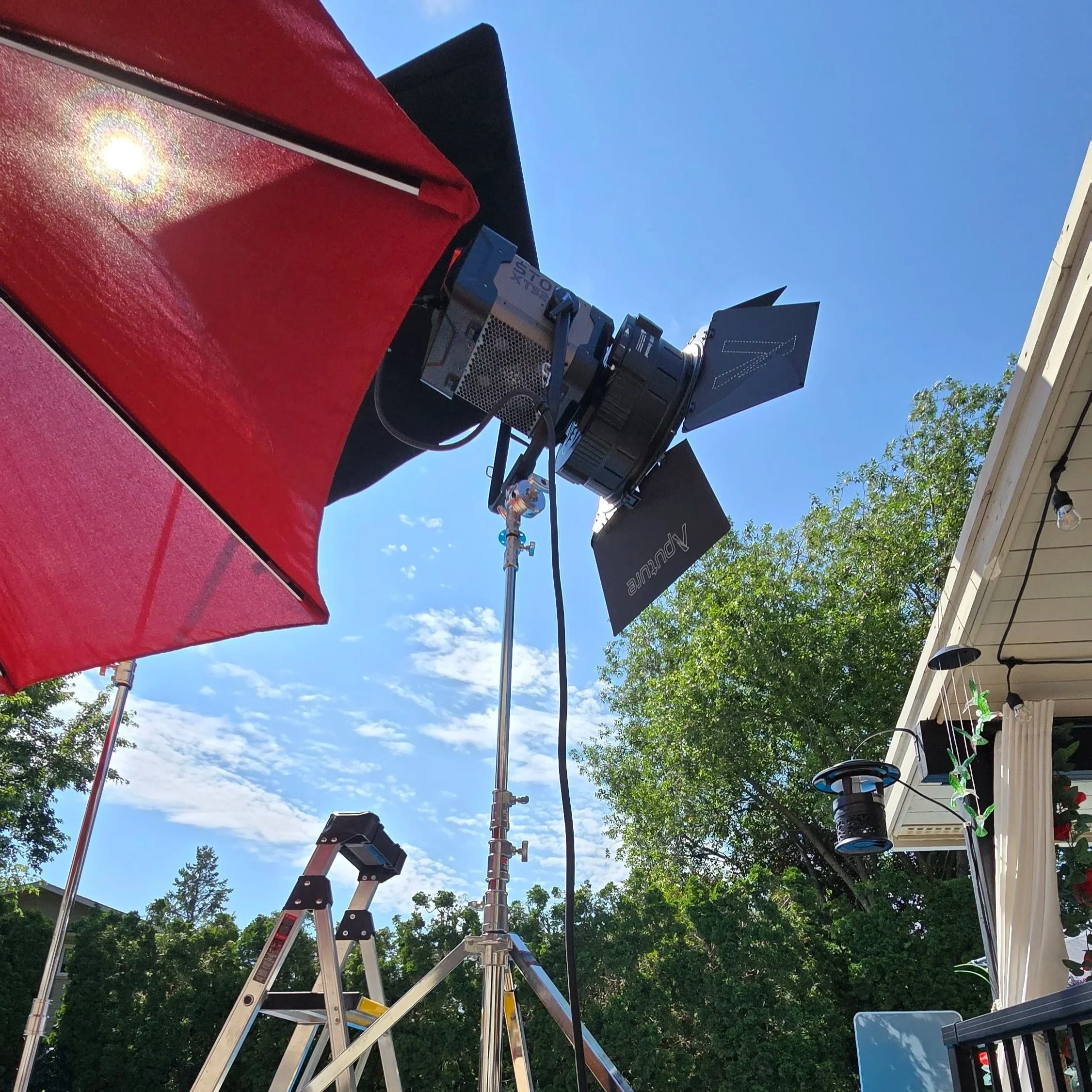 The colossal XT52 and its motorized fresnel lens is proving to be a really useful tool for day time exteriors