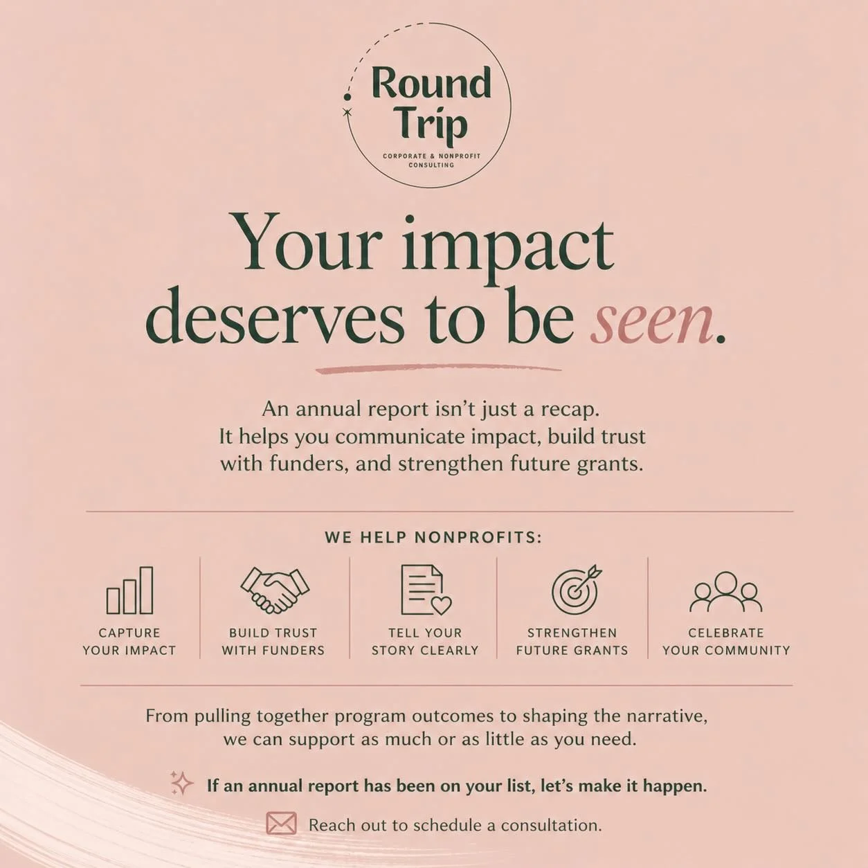 📊 Your impact deserves to be seen.

You&rsquo;ve spent the year doing meaningful work&hellip;
but did you capture it?

An annual report isn&rsquo;t just a recap.
It helps you communicate impact, build trust with funders, and strengthen future grants