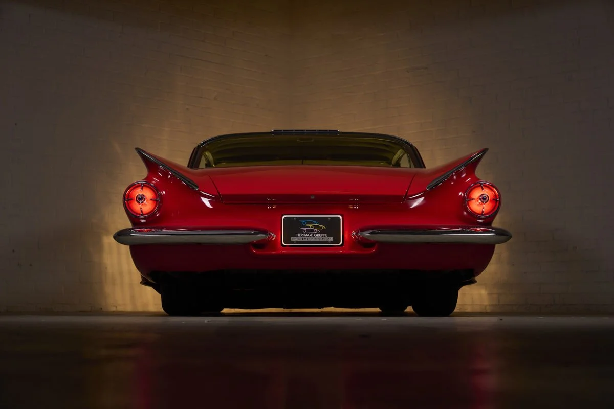 An automotive photograph of a red 1960 Buick LeSabre Custom shot by Fenivision for Heritage Gruppe in Los Angeles, CA. 