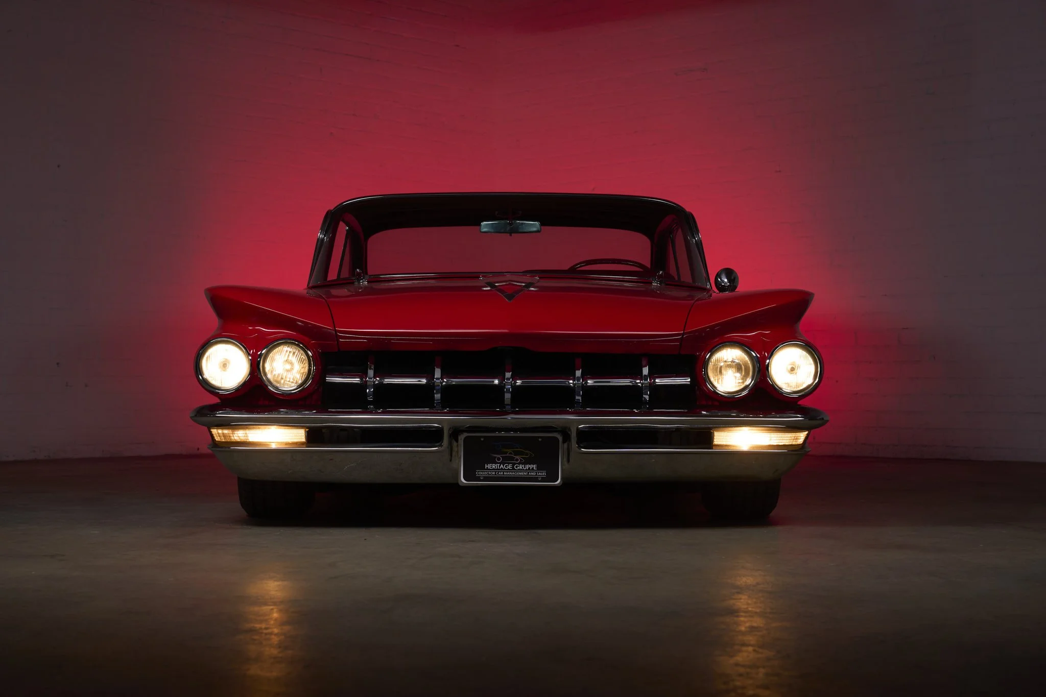 An automotive photograph of a red 1960 Buick LeSabre Custom shot by Fenivision for Heritage Gruppe in Los Angeles, CA. 