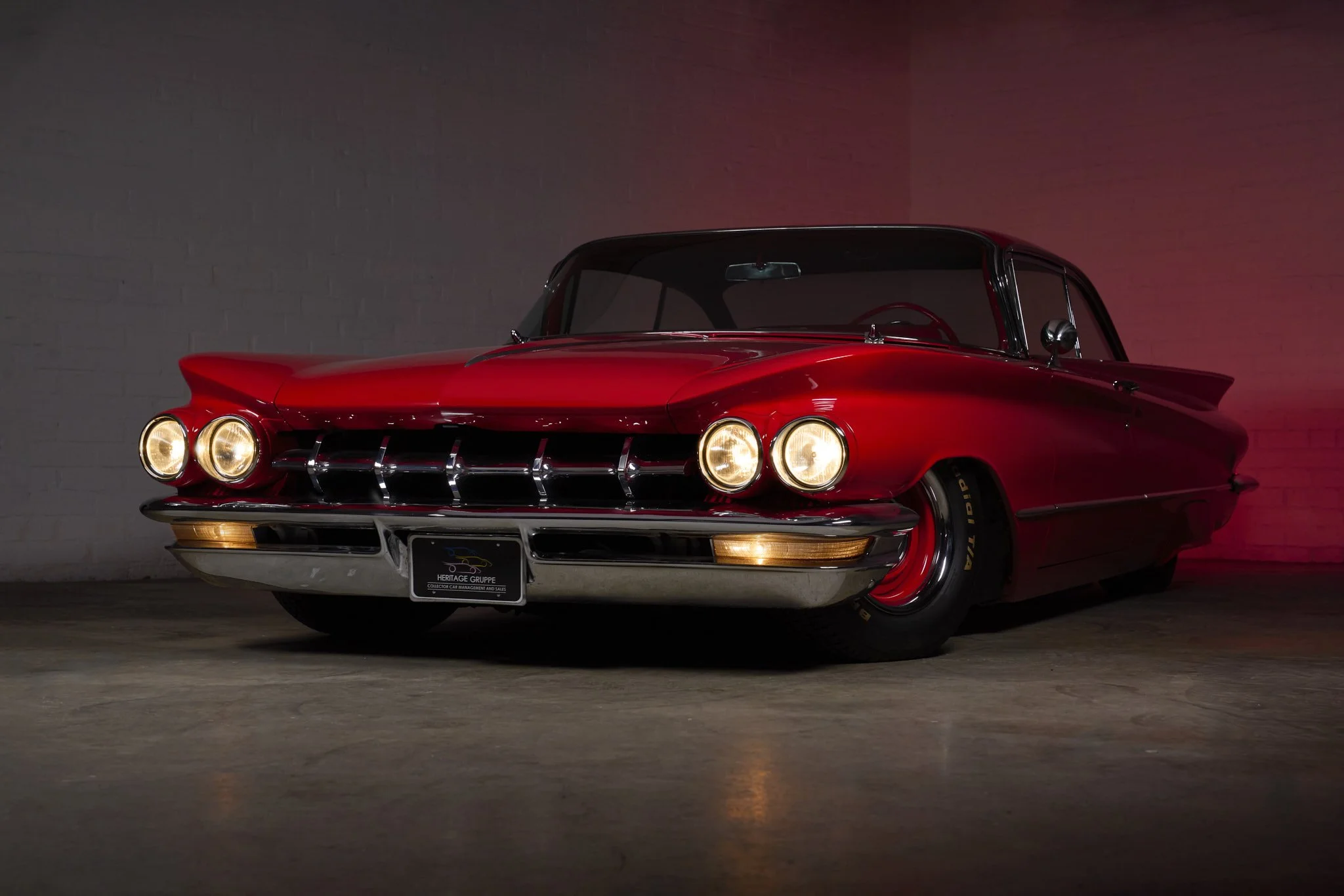 An automotive photograph of a red 1960 Buick LeSabre Custom shot by Fenivision for Heritage Gruppe in Los Angeles, CA. 