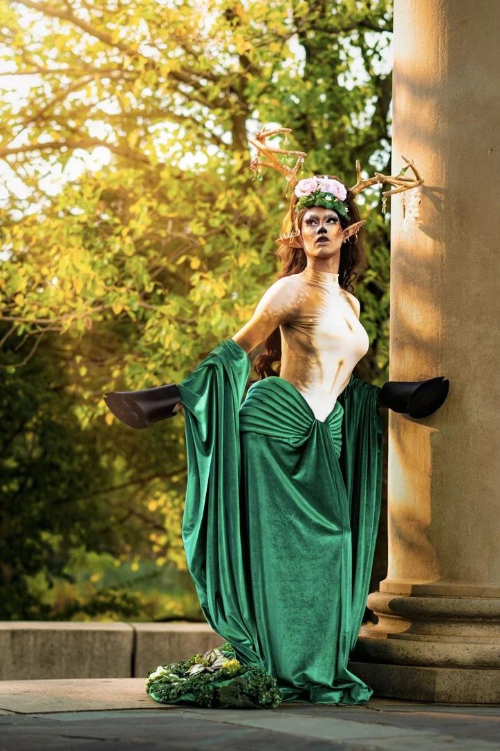 Mandy Mango for RuPaul's Drag Race Season 18 "Animal Attraction" Runway, designed and airbrushed by Miss Thing, made in collaboration with Sabine Strosser, Edith Poussard, Nick Sideropoulos. Photo by Garrett Matthew, 2026.