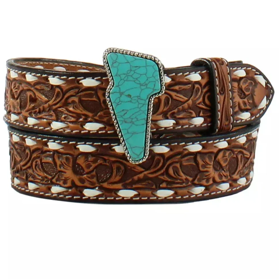 Angel Ranch Thunderbolt Turquoise Leather Belt