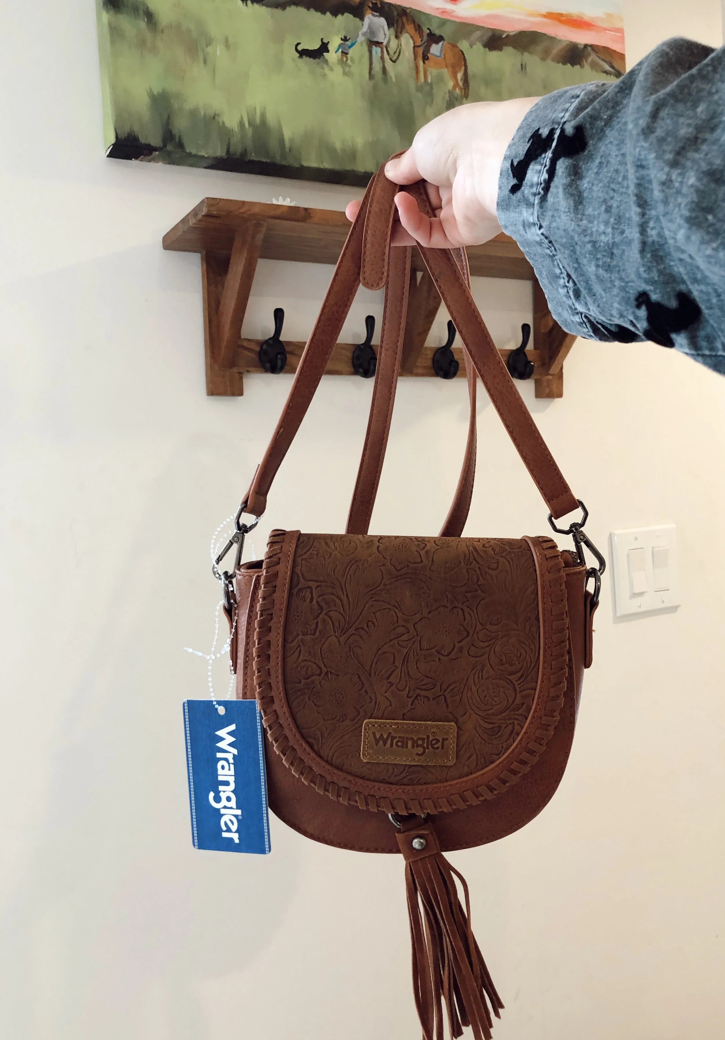 Wrangler Tooled Shoulder Purse