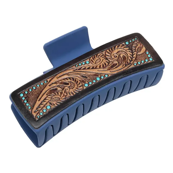 Sage Serenade Leather Hair Comb Clip