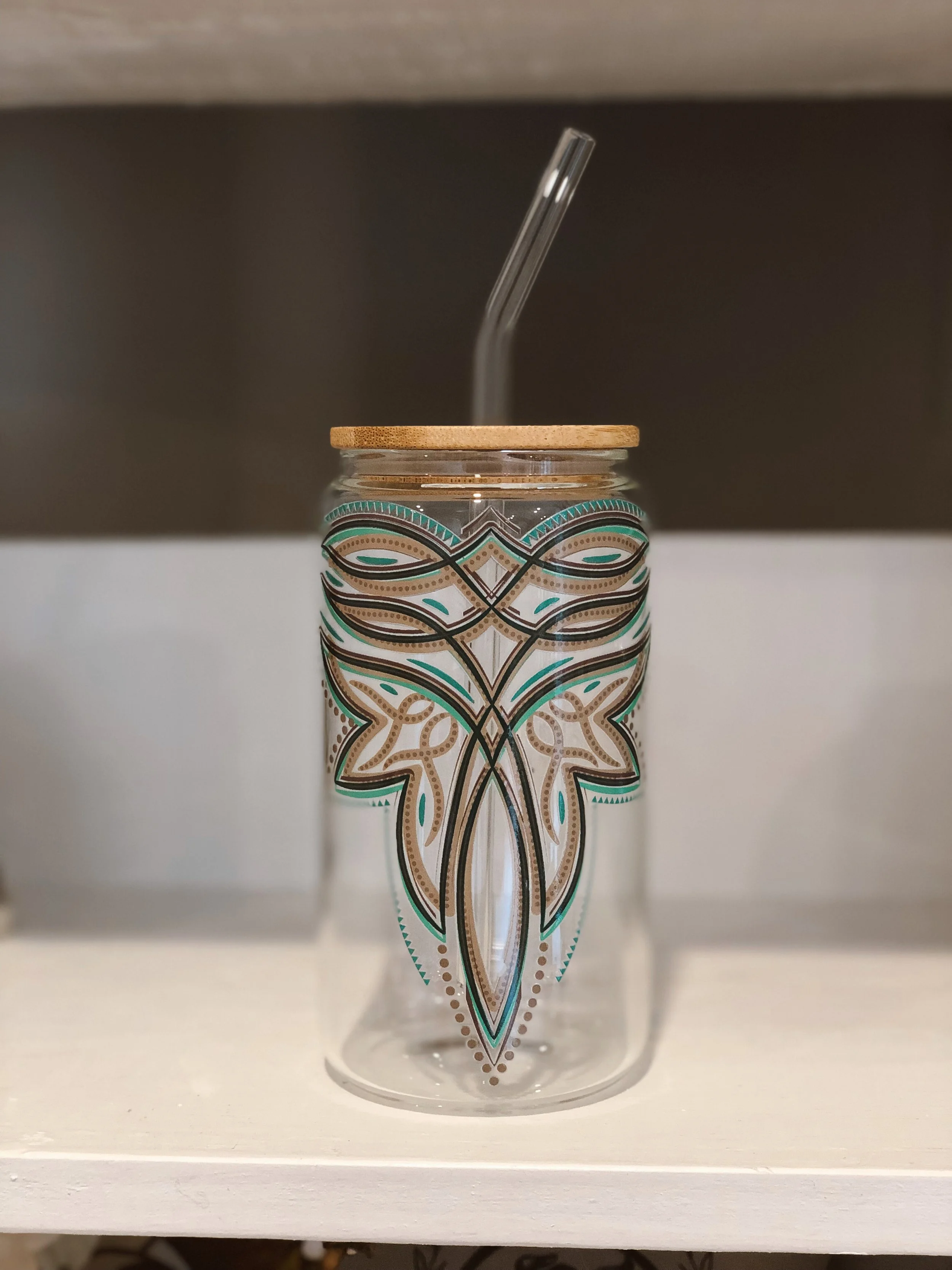 Boot Stitch Glass Tumbler