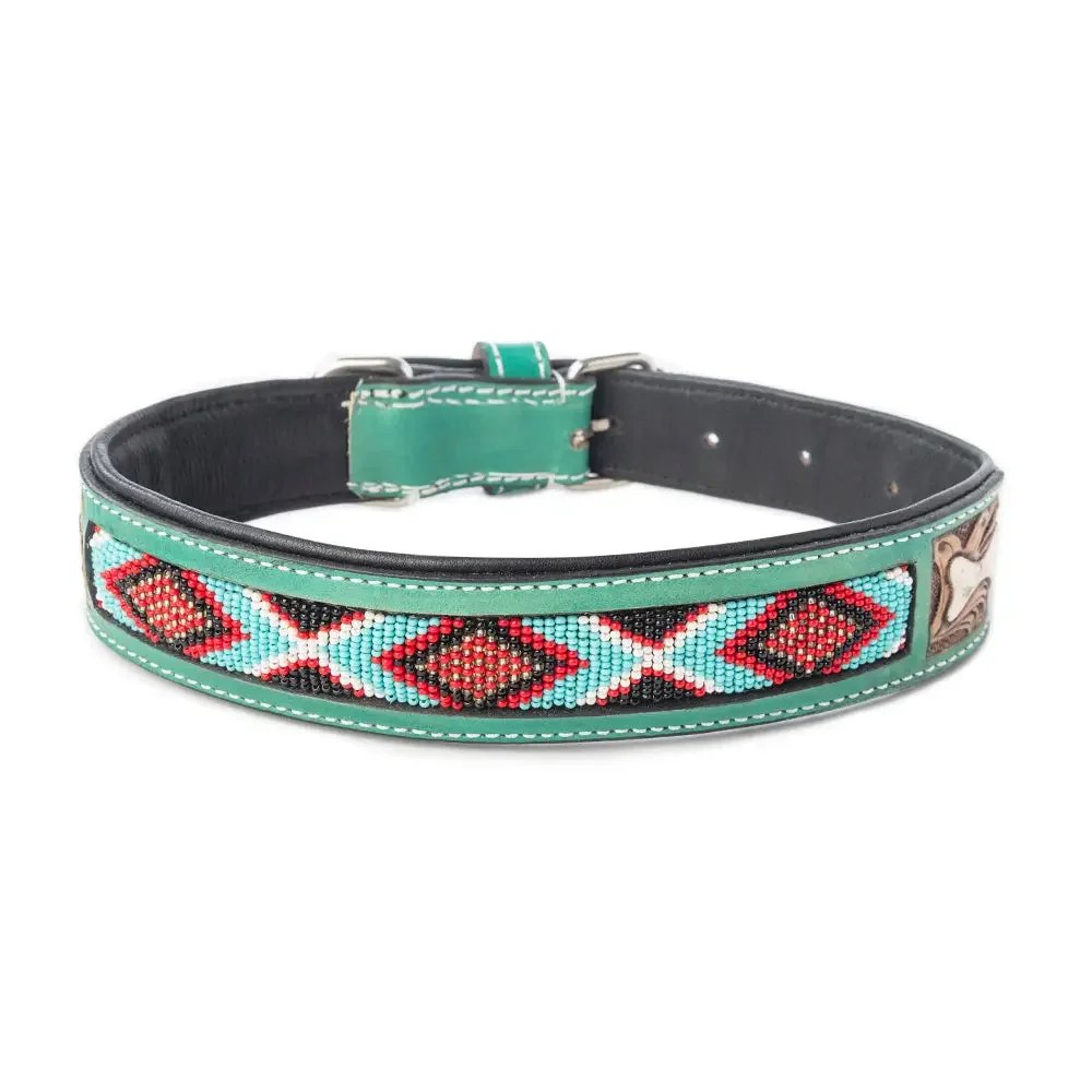 Santa Fe Bone Beaded Collar in Brown