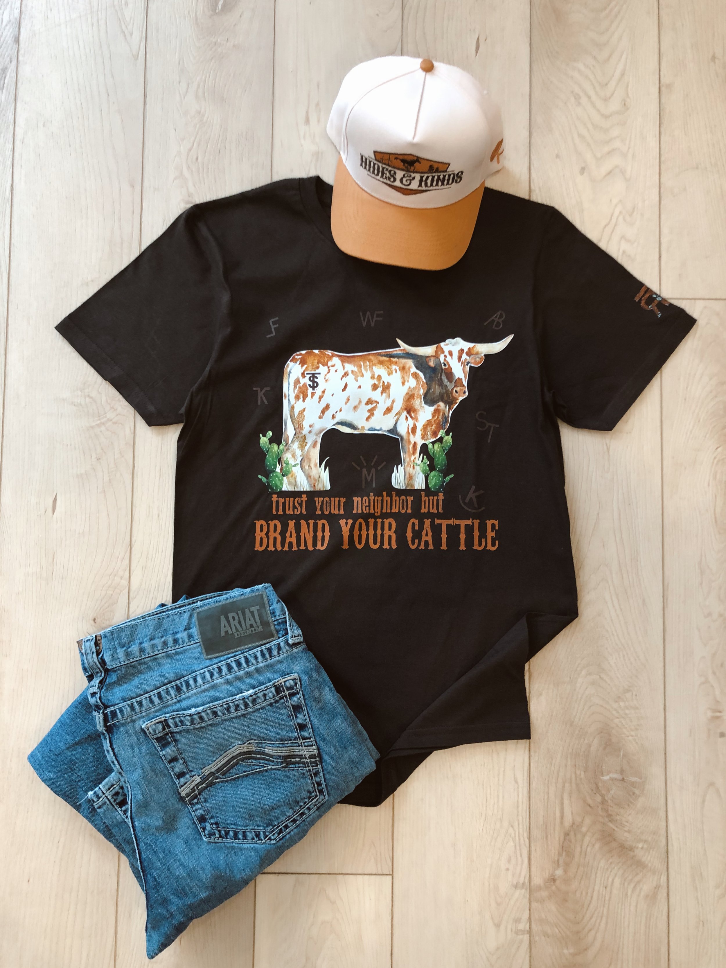 Men's 'Trust Your Neighbor But Brand Your Cattle' Graphic Tee