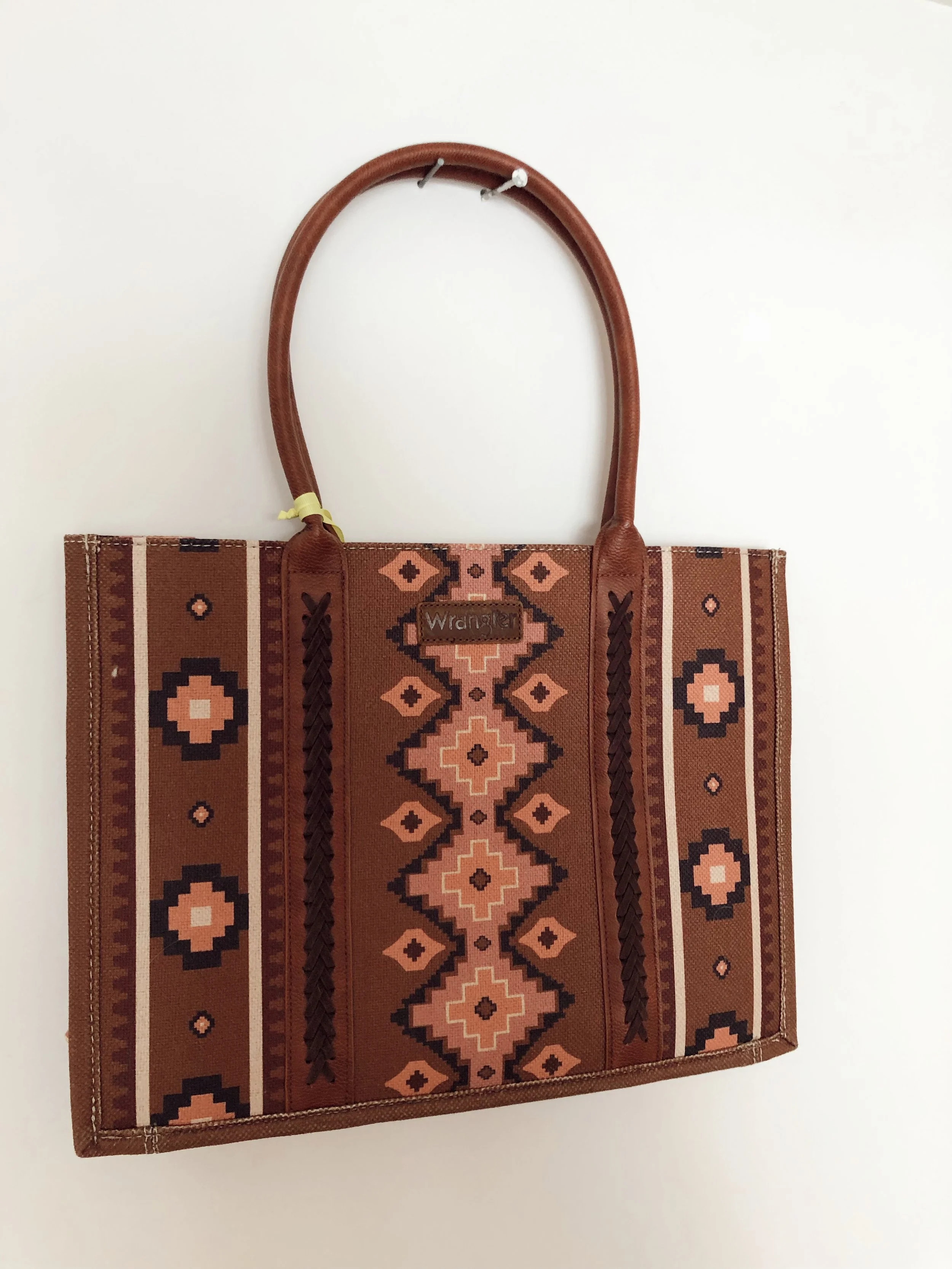 Pink & Brown Wrangler Large Aztec Purse
