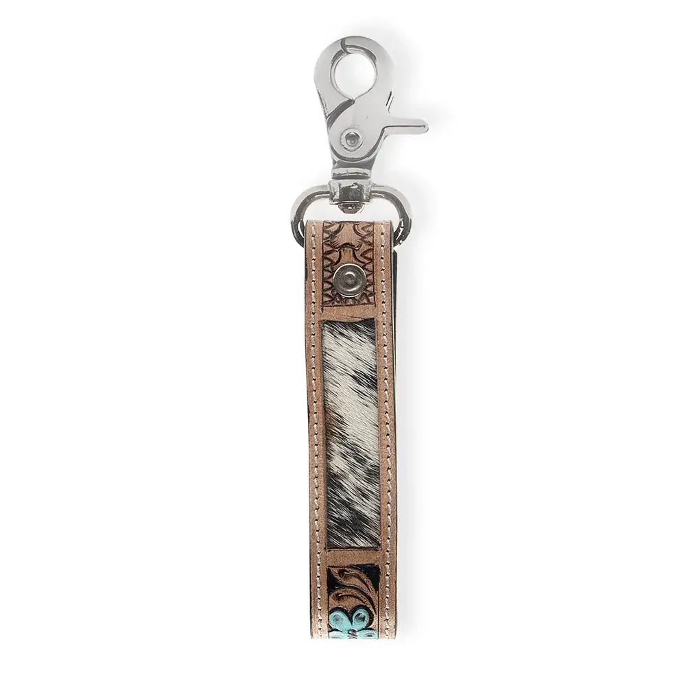 Oregon Way Hand-Tooled Leather Key Fob