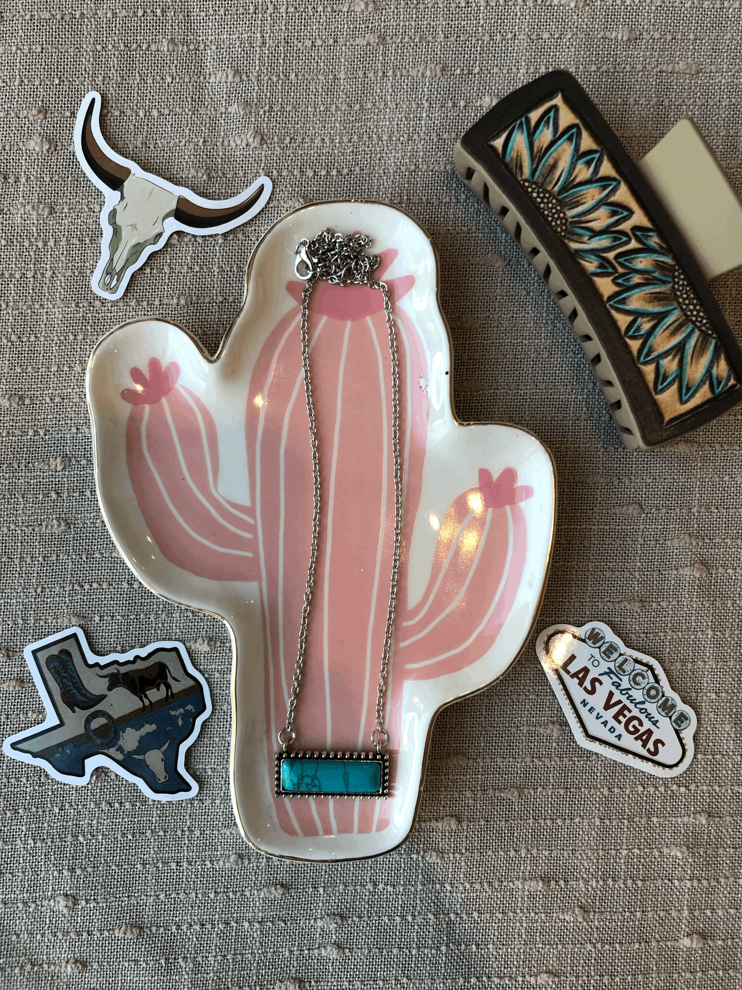 Faux Turquoise Square Pendant