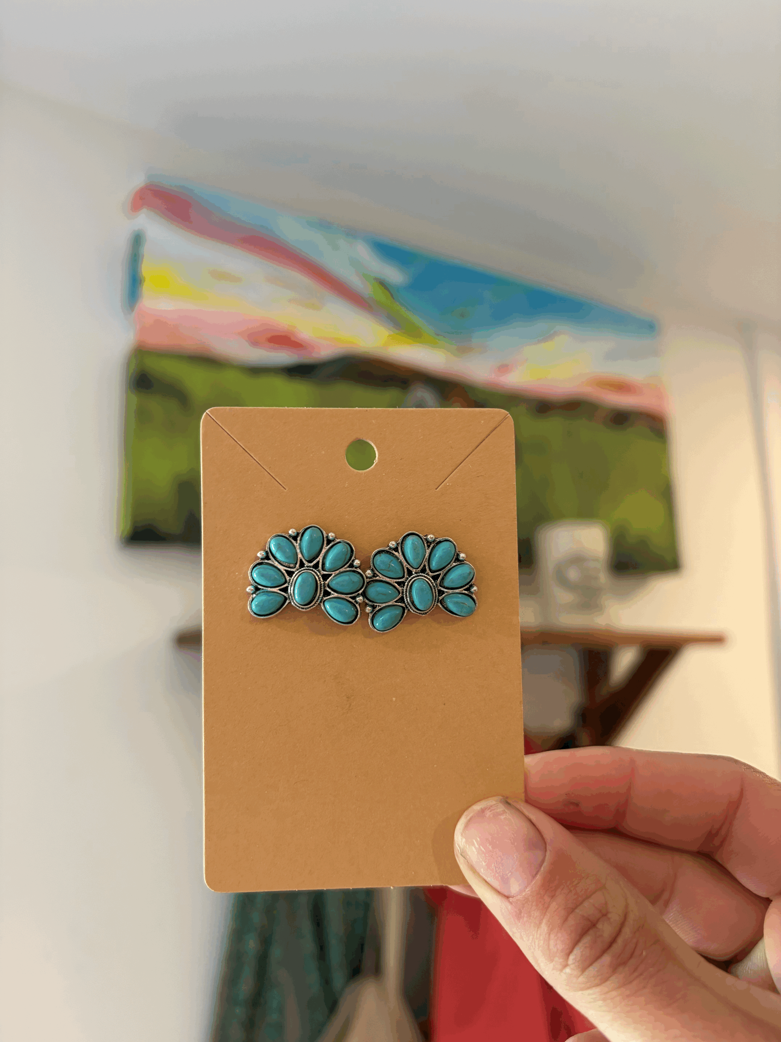 Turquoise Elegance Floral Earrings