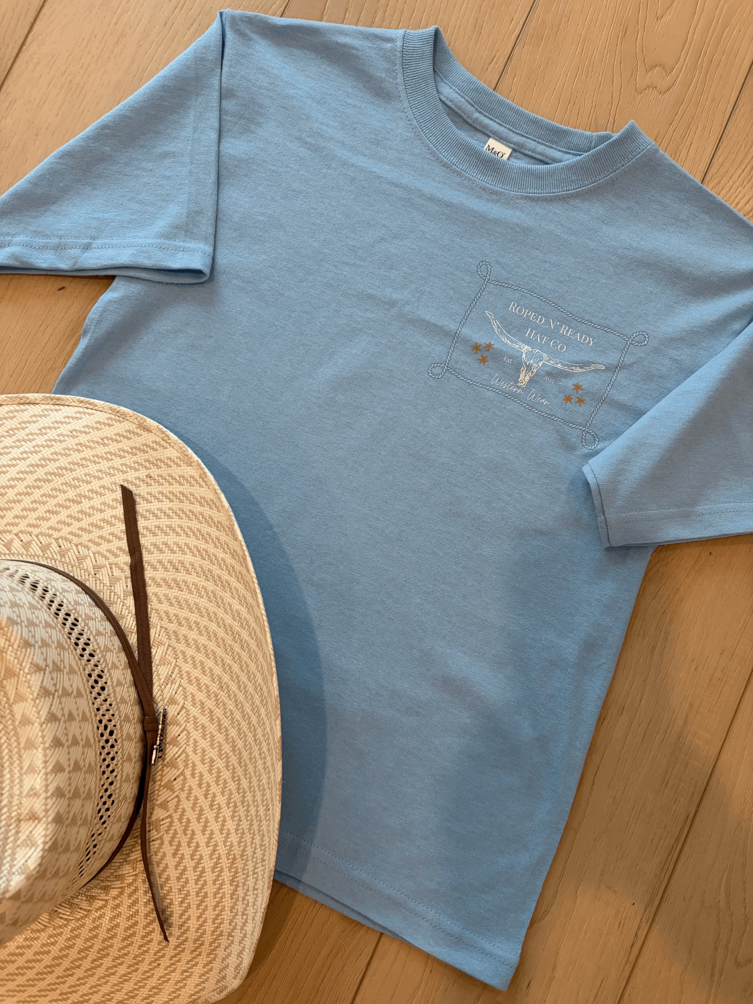 Youth Cowboy Spirit Tee - Baby Blue