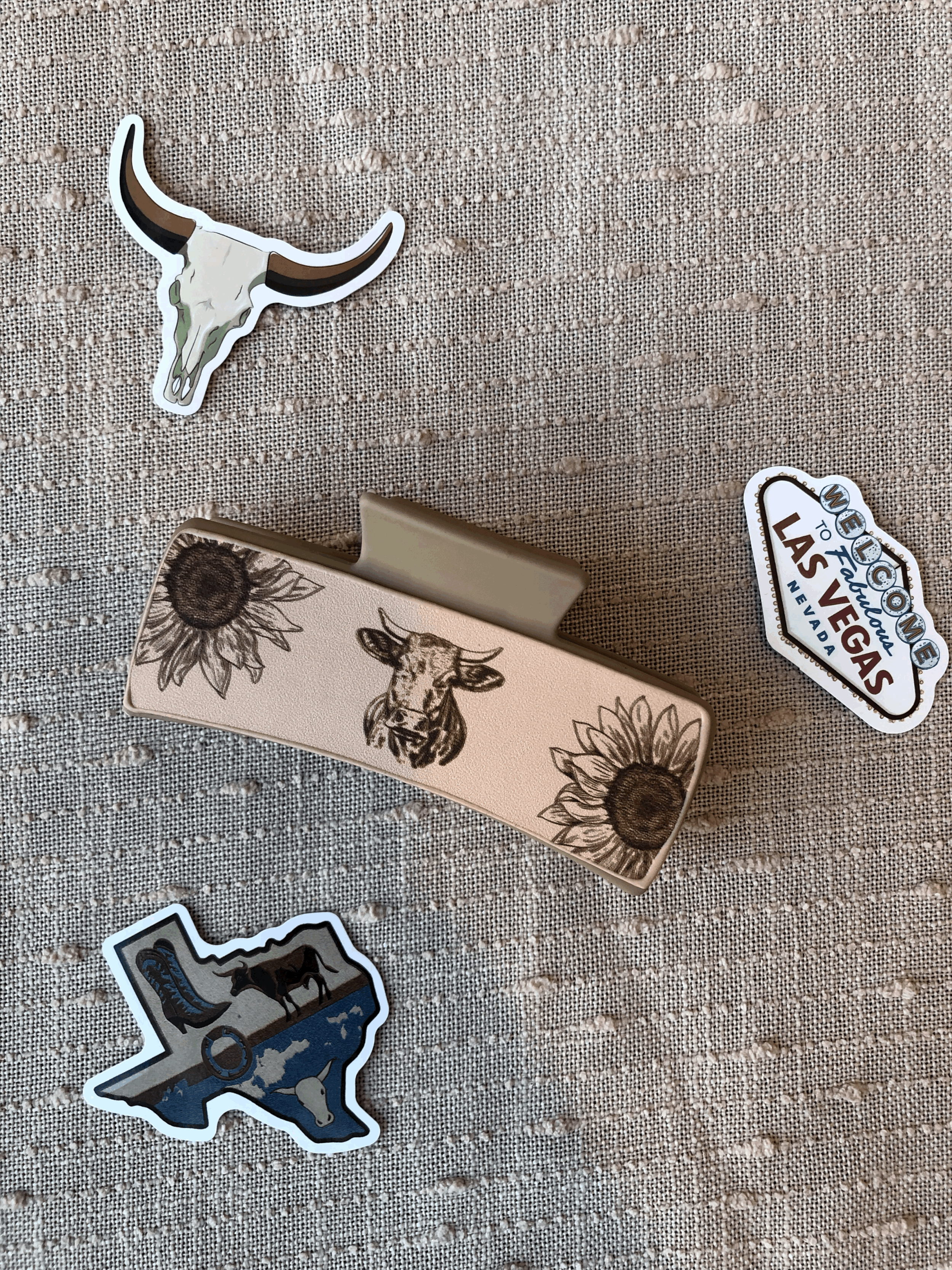 Cow & Sunflower Claw Clip