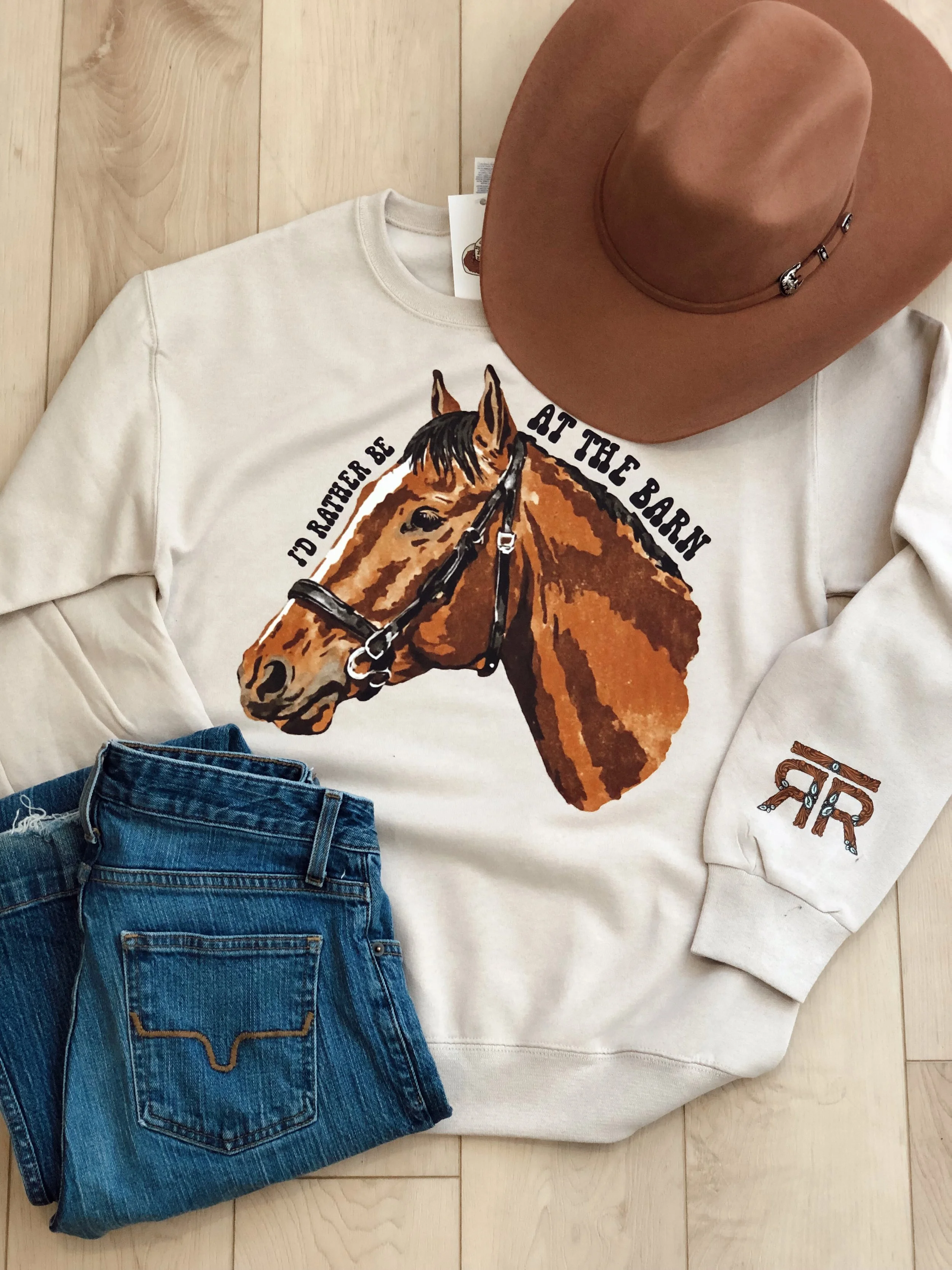 "I'd Rather Be At The Barn" Crewneck