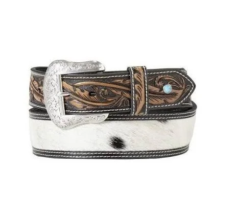Nocona Cowhide & Tooled Western Belt