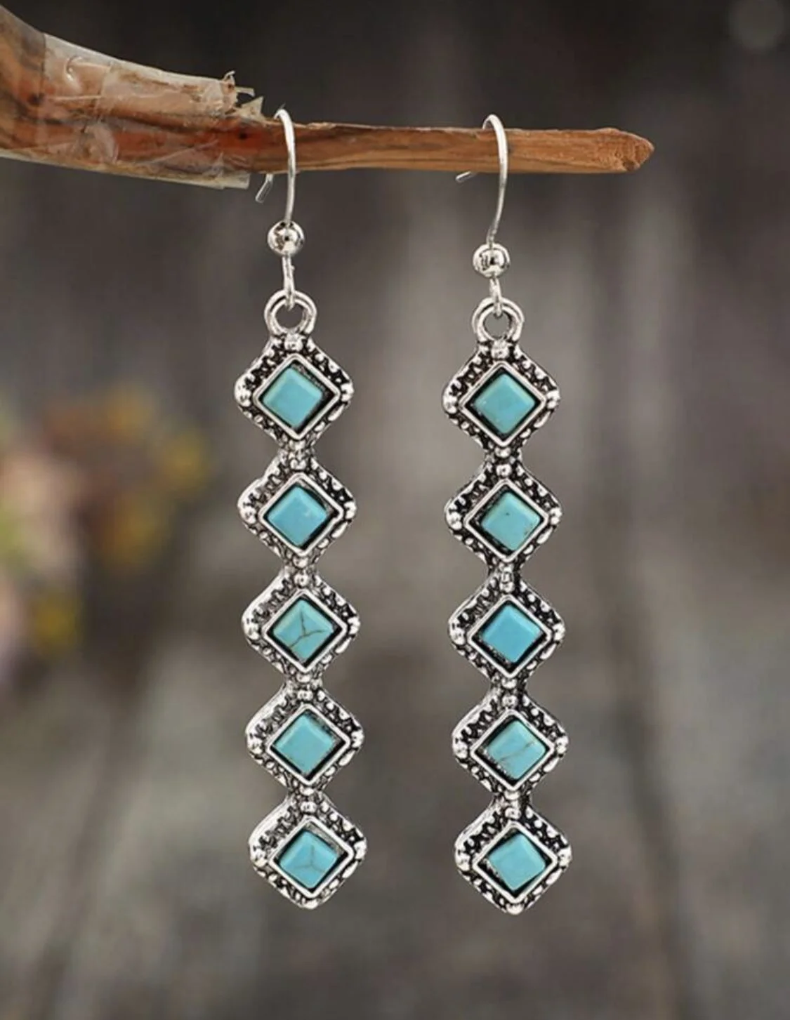 Turquoise Diamond Drop Earrings