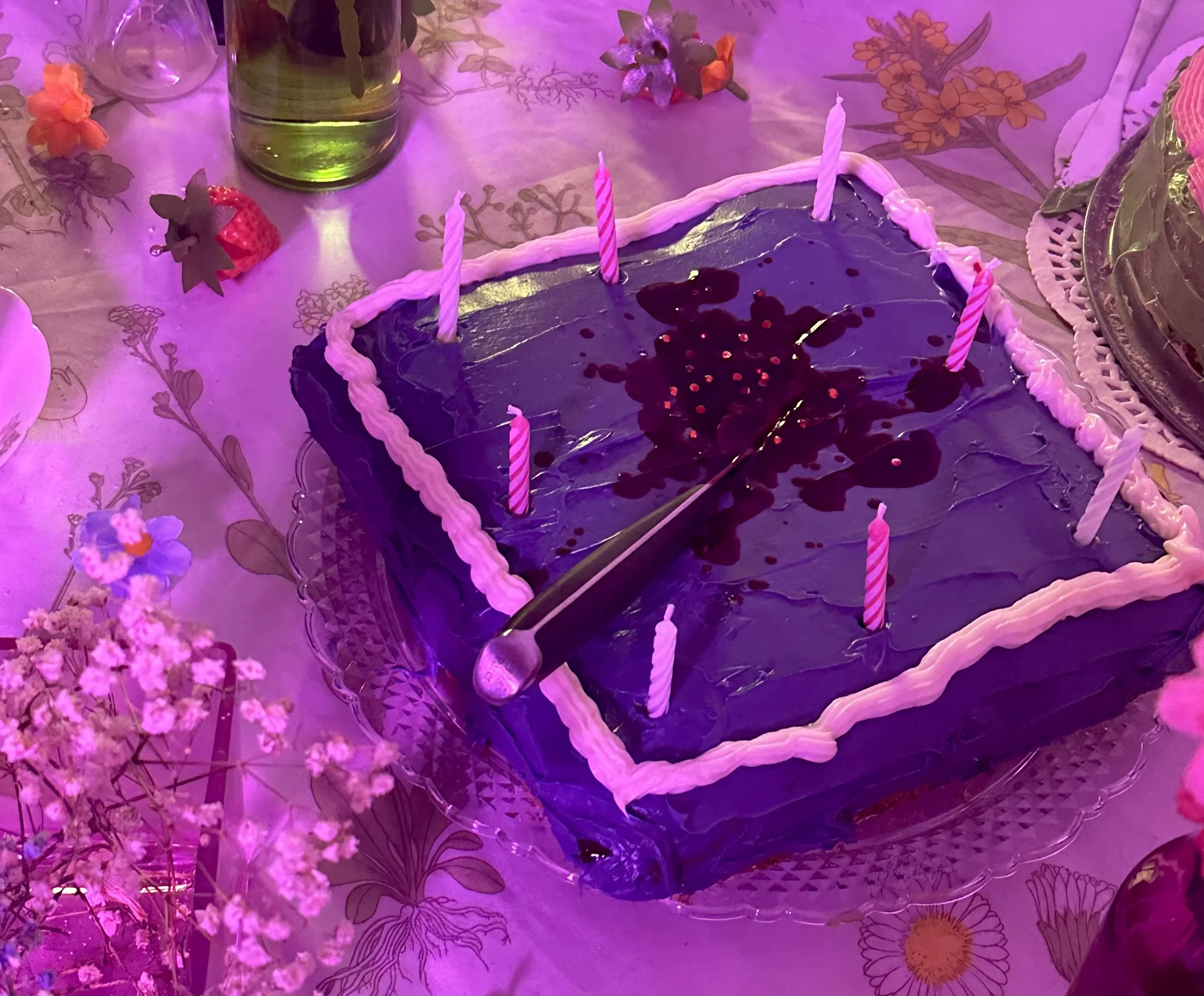 bleeding rhinestone cake.