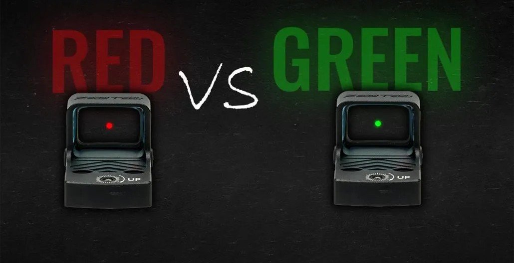 Red dot vs. green dot sights for defensive use