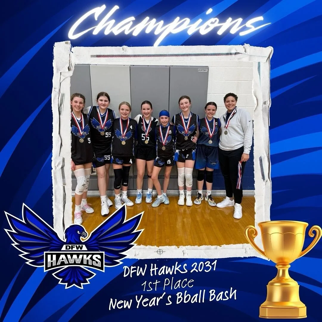👏 👏 👏 DFW HAWKS 2031 🏆 
CHAMPIONS @yestournaments New Years BBall Bash ✅ Way to go ladies, looking forward to seeing this team grow‼️#HawksFam