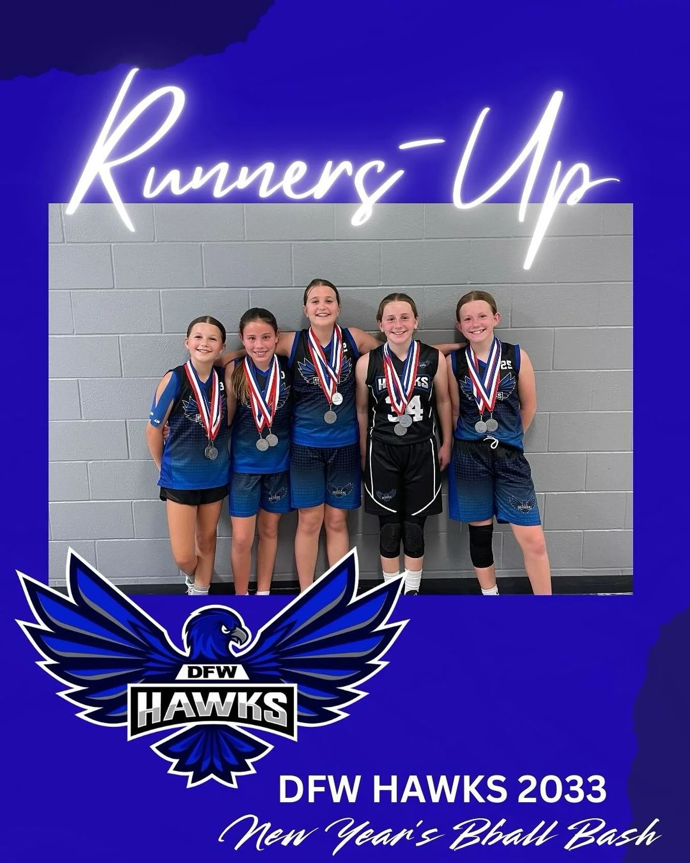 Congrats girls on your 2nd place 🥈 finish @yestournaments New Years BBall Bash! 
Way to compete, your HawksFam is Proud of you! #HardWorkAintEz