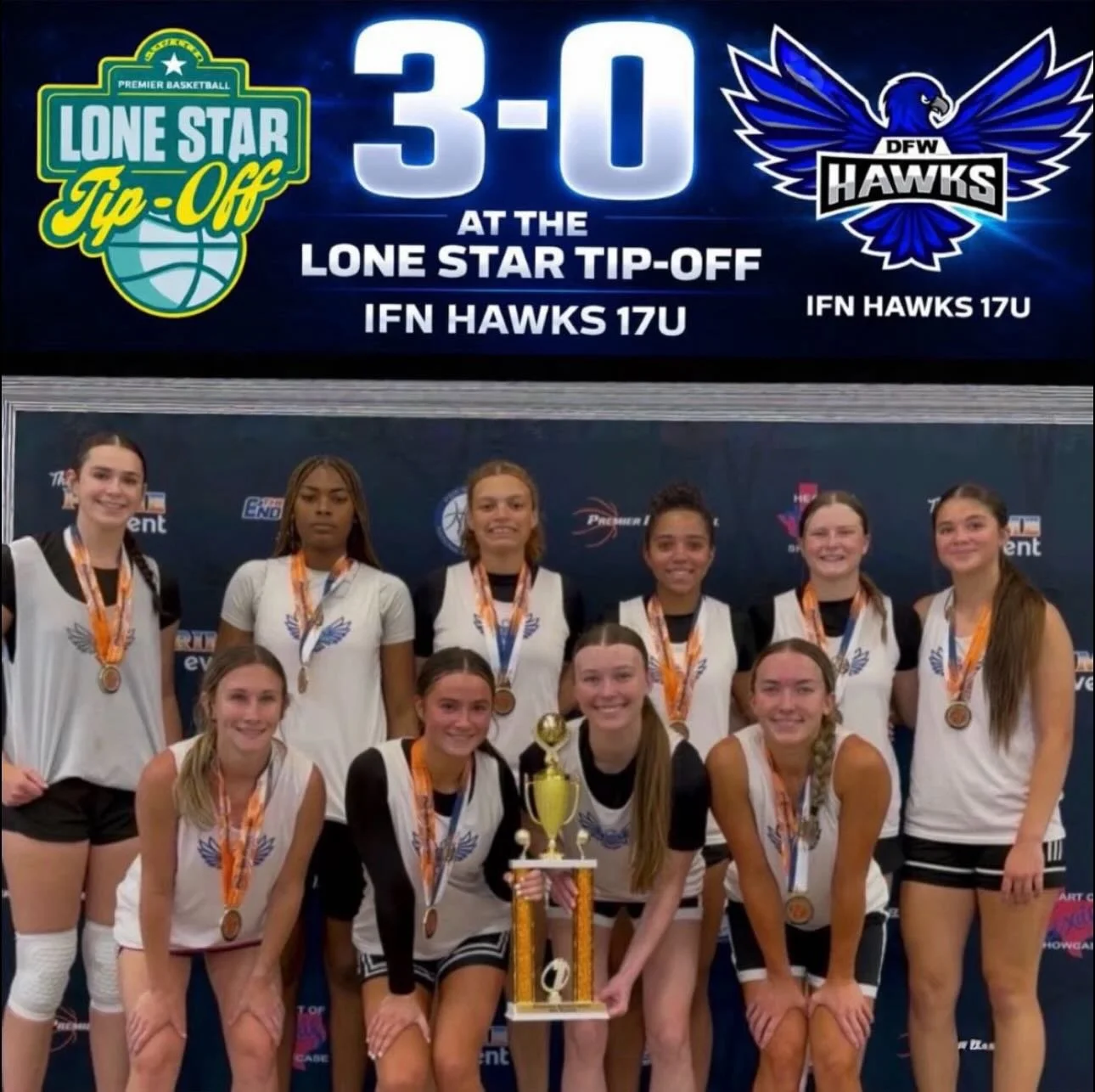 UNDEFEATED weekend @premierbasketballtournaments Lone Star Tip-Off 
DFW HAWKS 17u S40

Next 🛑 HOUSTON TX‼️ for Clash of the Clubs‼️