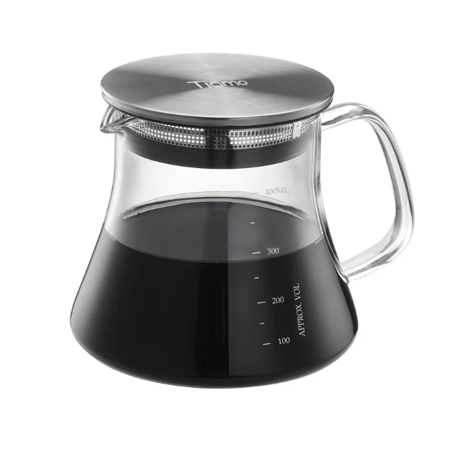 Tiamo Glass Coffee Server - Stainless Steel Lid
