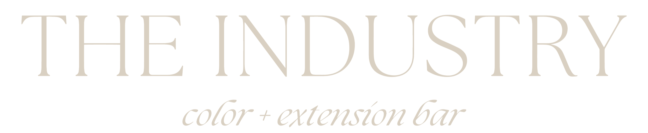 The official logo for The Industry CR, a luxury hair salon in Cedar Rapids specializing in IBE® extensions and modern color.