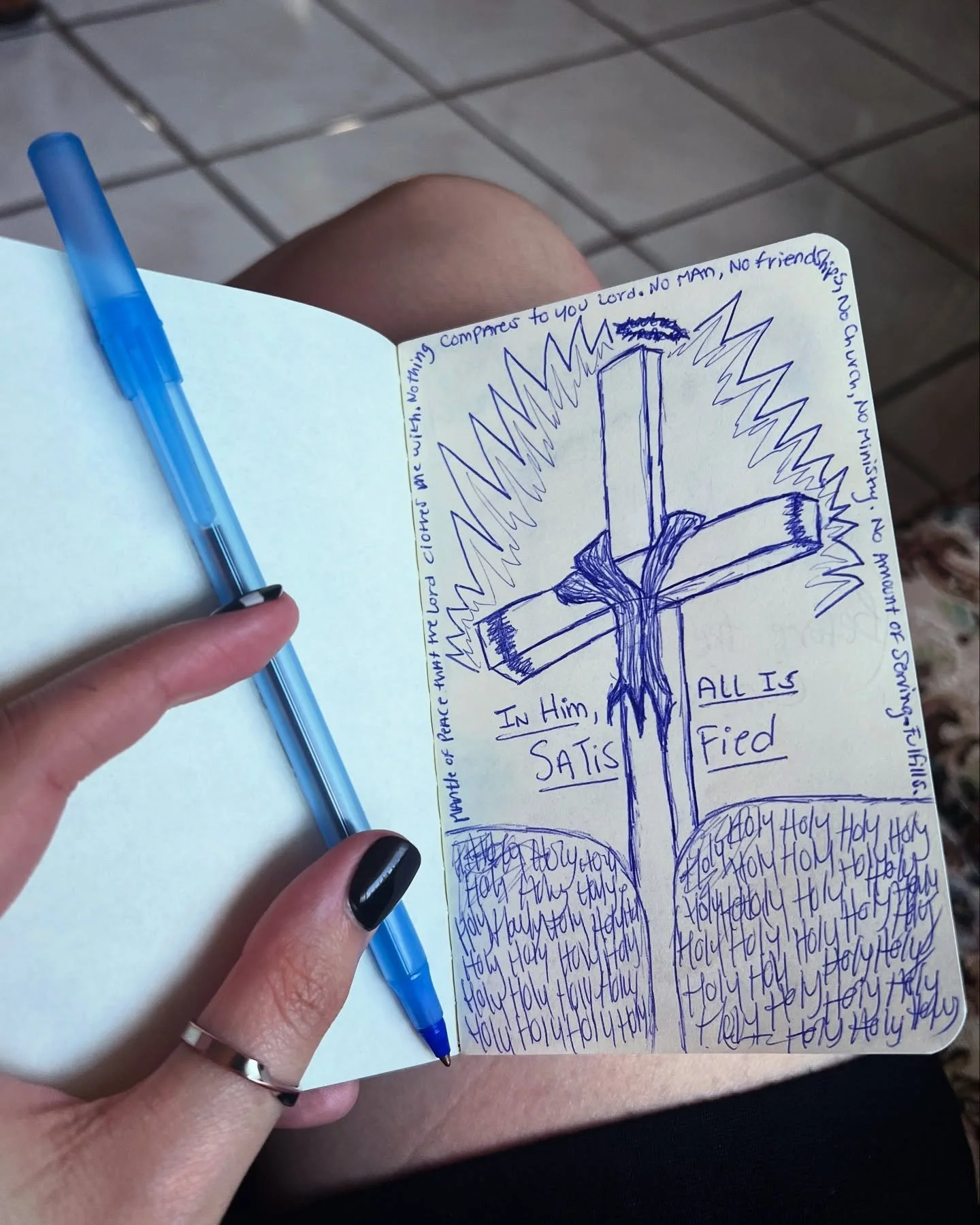 &ldquo;Mantle of peace that the Lord clothes me with. Nothing compares to you Lord. No man, no friendships, no church, no ministry. No amount of serving- fulfills&rdquo; ✝️💕
.
.
.
#christfollower #christianart #sketchbook #sketches #praise #praisego