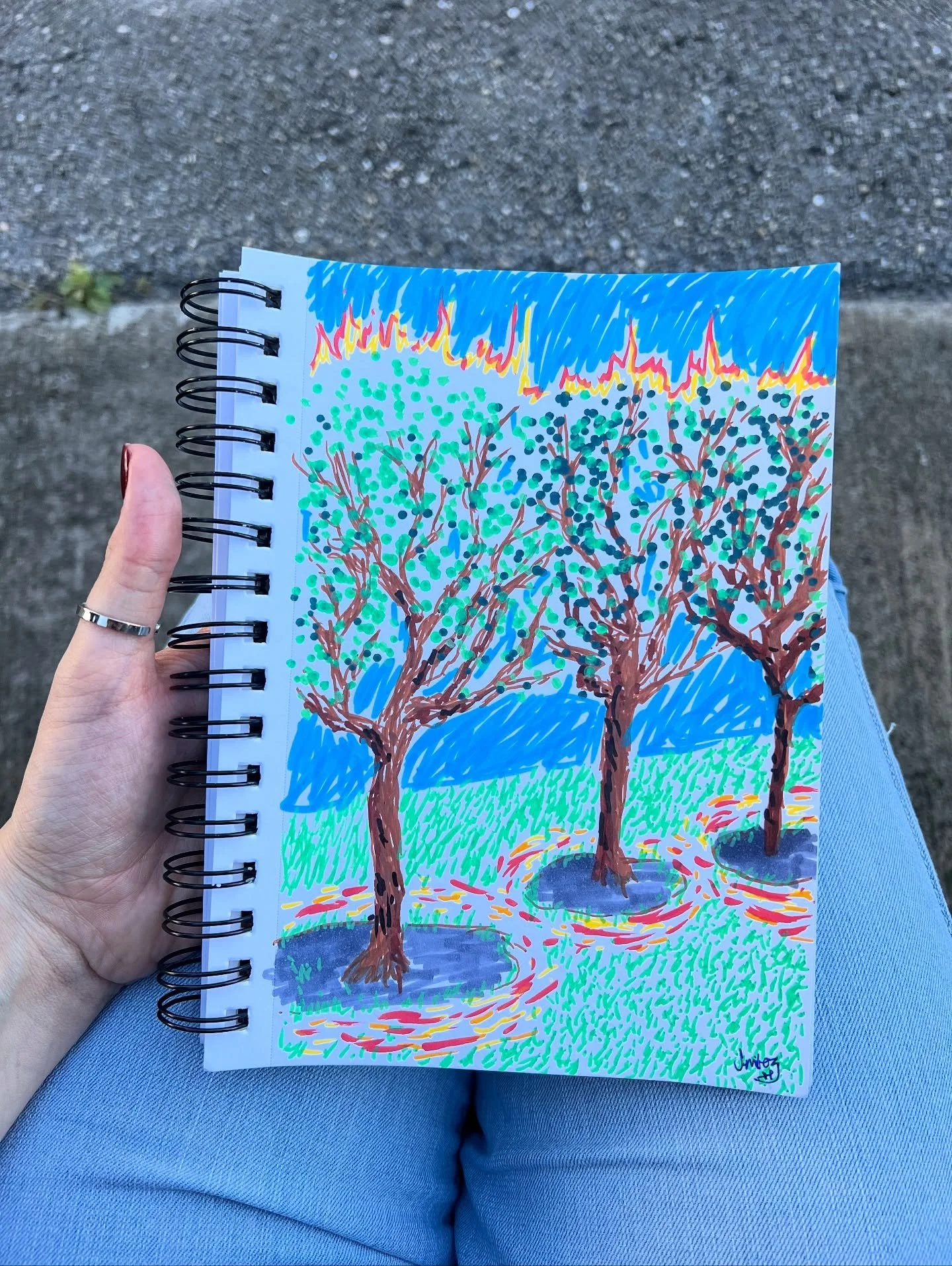 The Three Wise Men &amp; the Ring of Fire 🔥Drew this at the park and idk the name came to mind- was so fun to create! 
.
.
.
#christian #christianity #christianart #catholic #catholicart #godisgood #lovegod #jesusisking