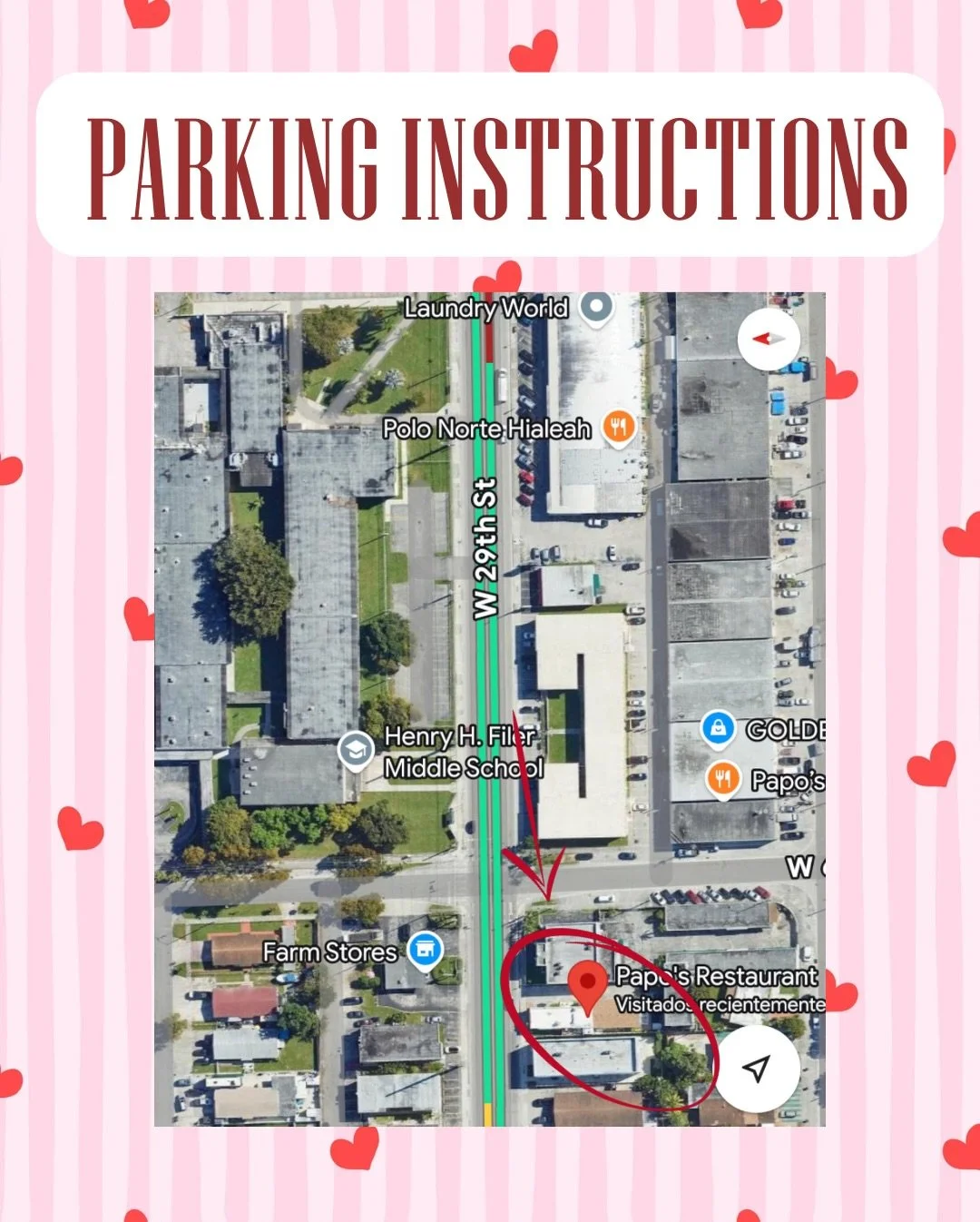 Parking Instructions for this morning!! See you soon! 💌