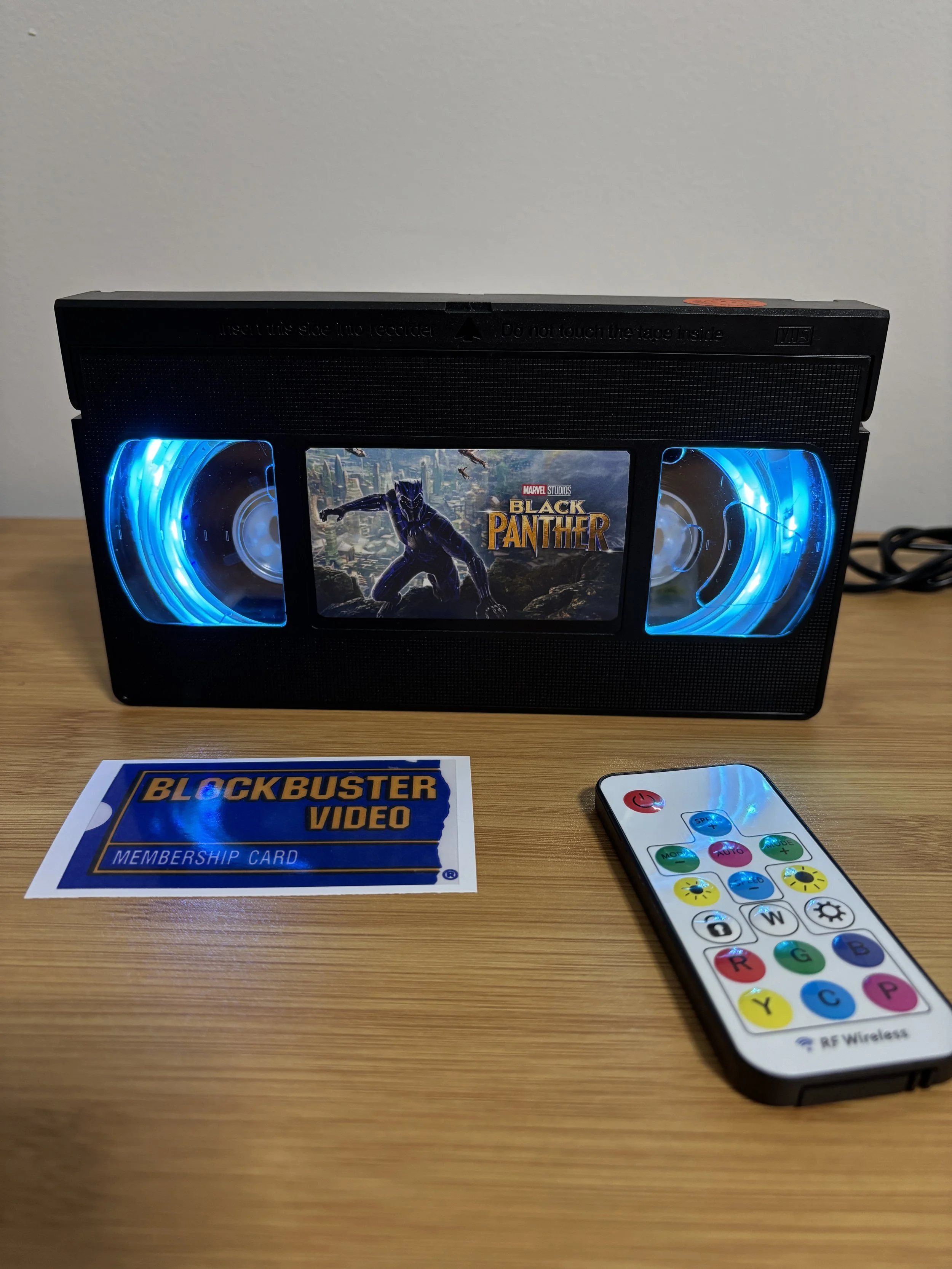 Black Panther VHS Lamp with remote (Order to ship)