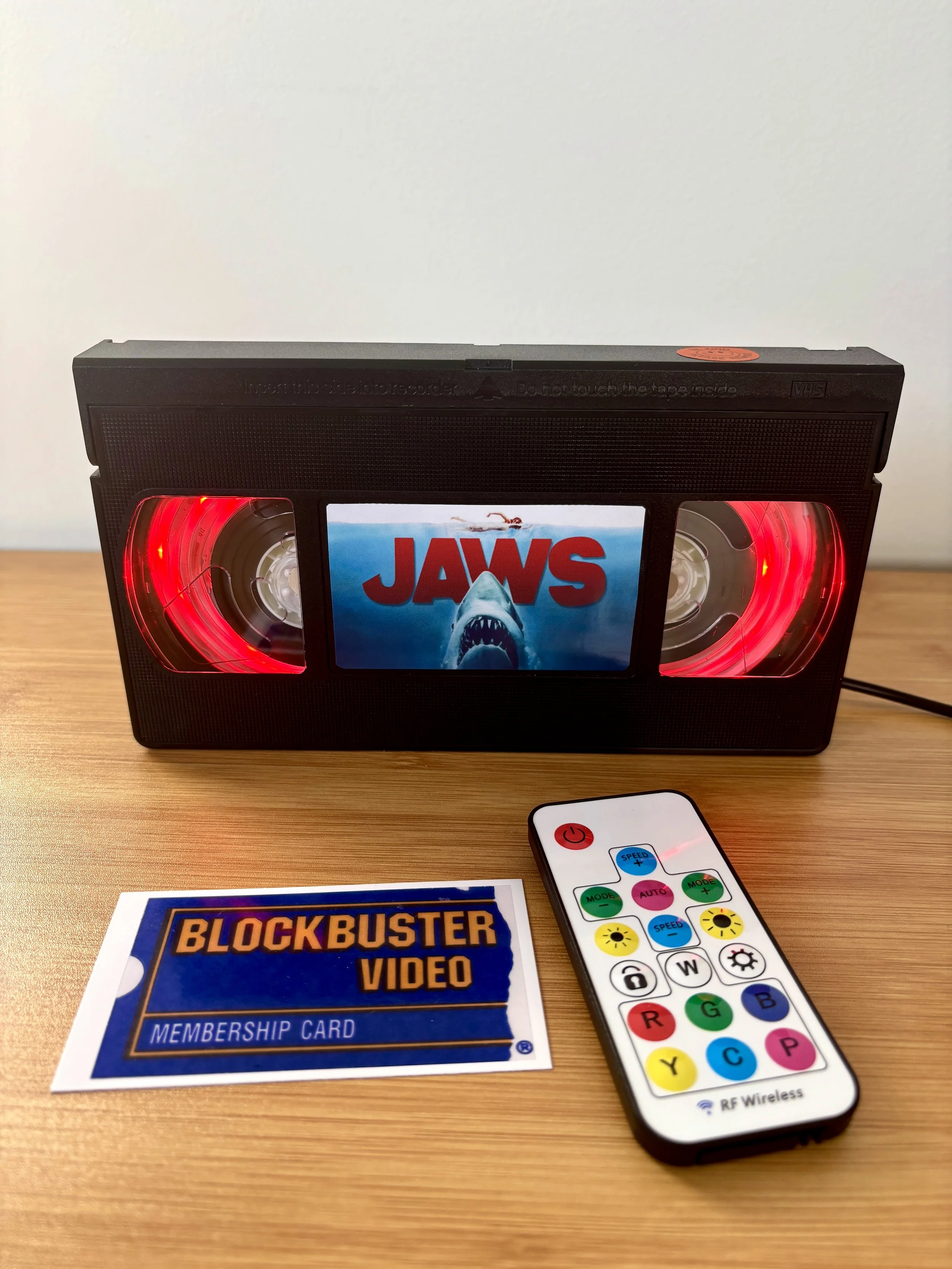 Jaws VHS Lamp with remote (Order to ship)