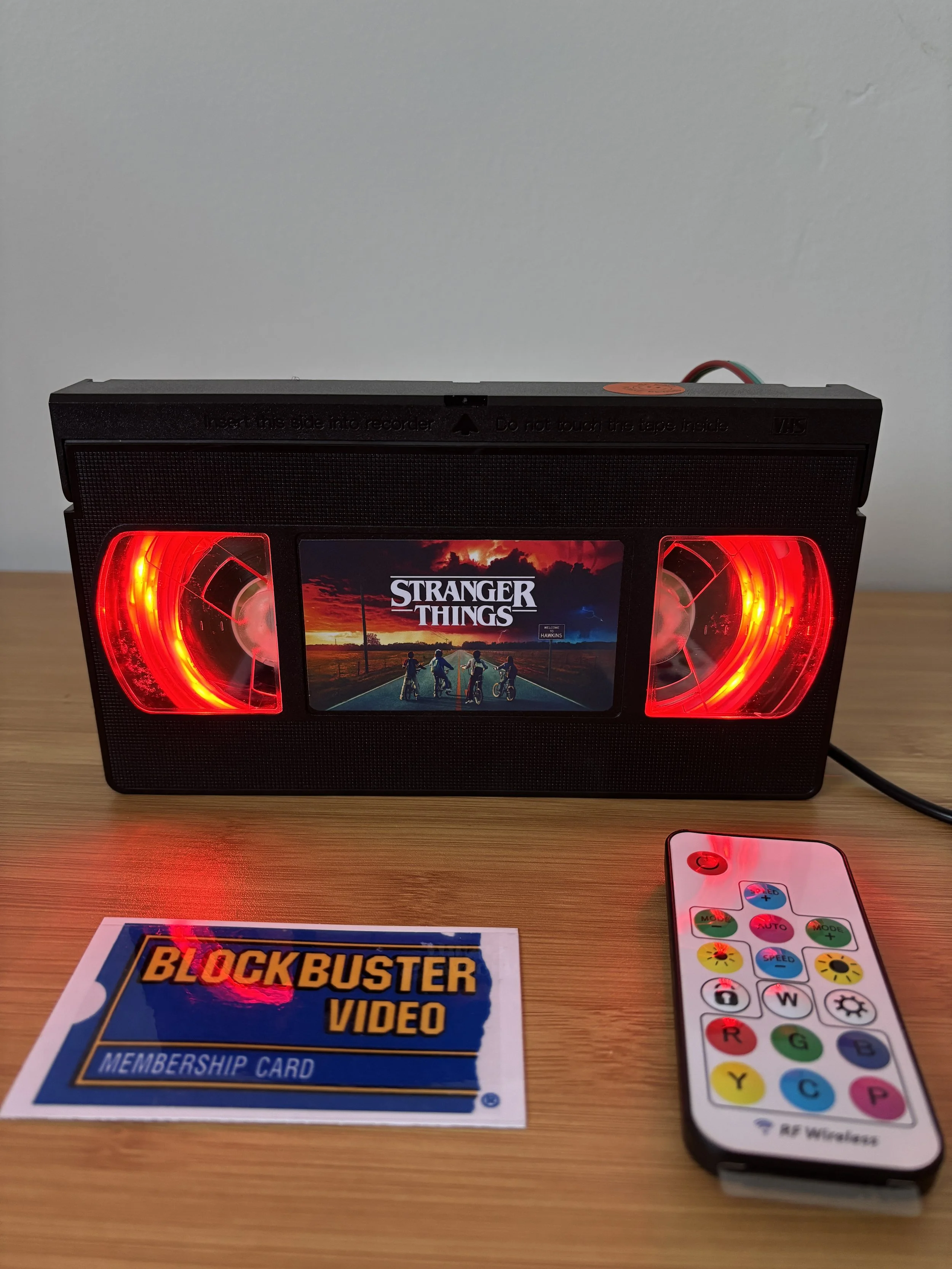 Stranger Things VHS Lamp with remote (Order to ship)