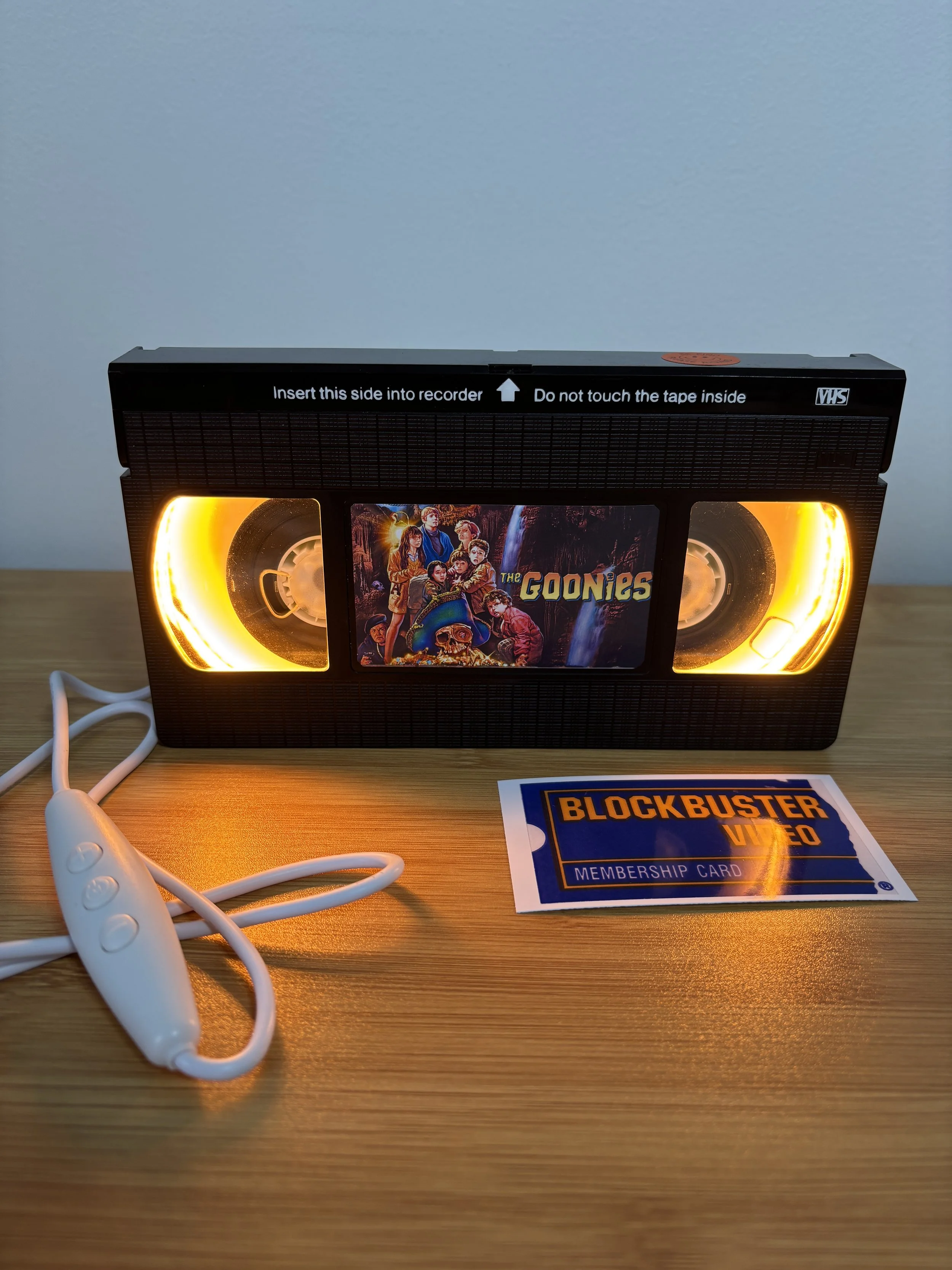 The Goonies - Yellow Gold VHS Lamp  (Order to ship)