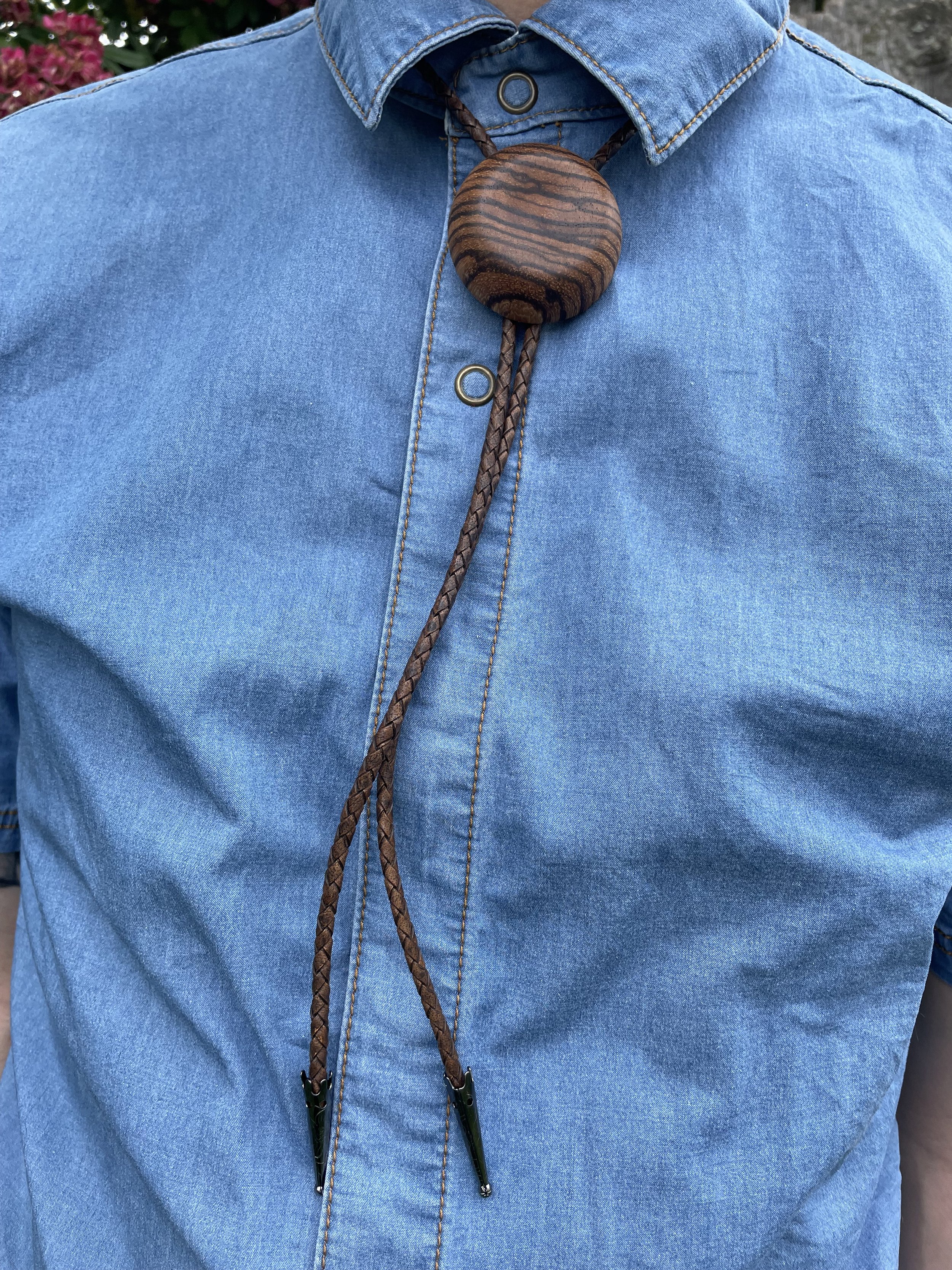 Zebra Wood Bolo Ties