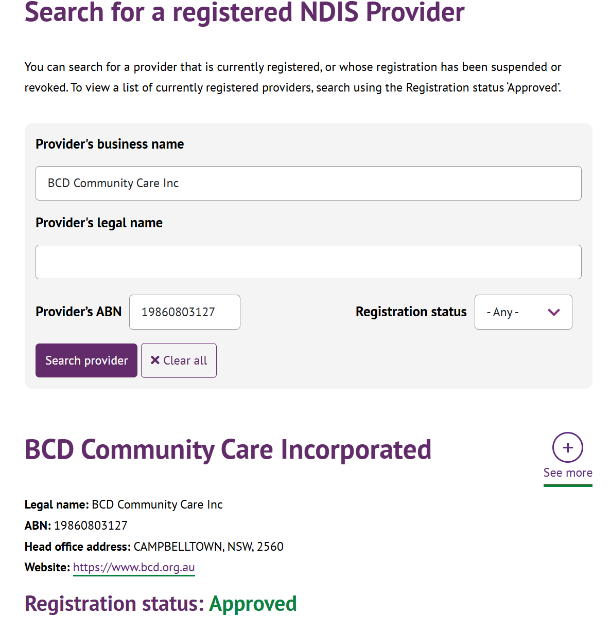 BCD is a registered NDIS provider