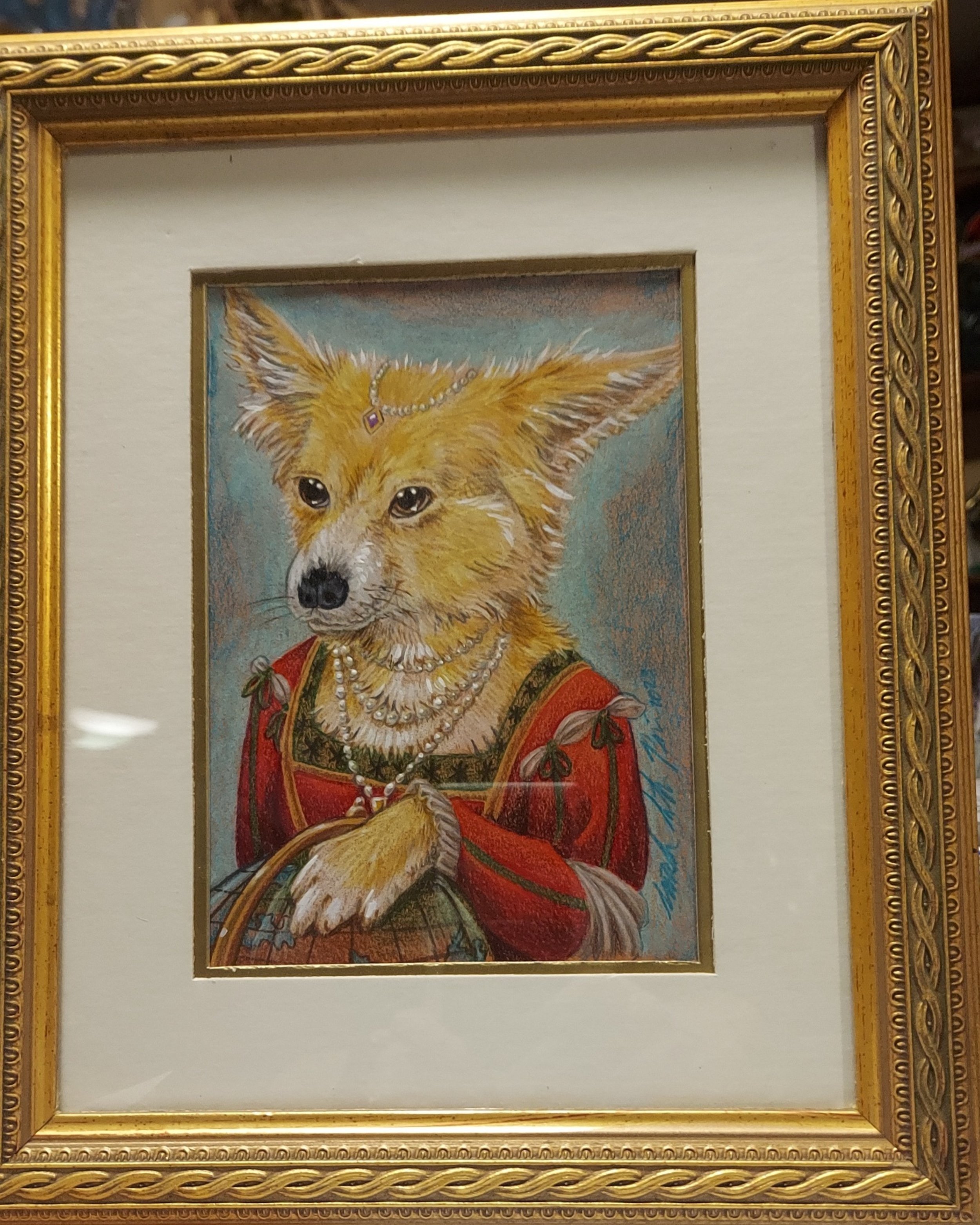 Mika as a Flemish Noblewoman (colored pencil 2023)