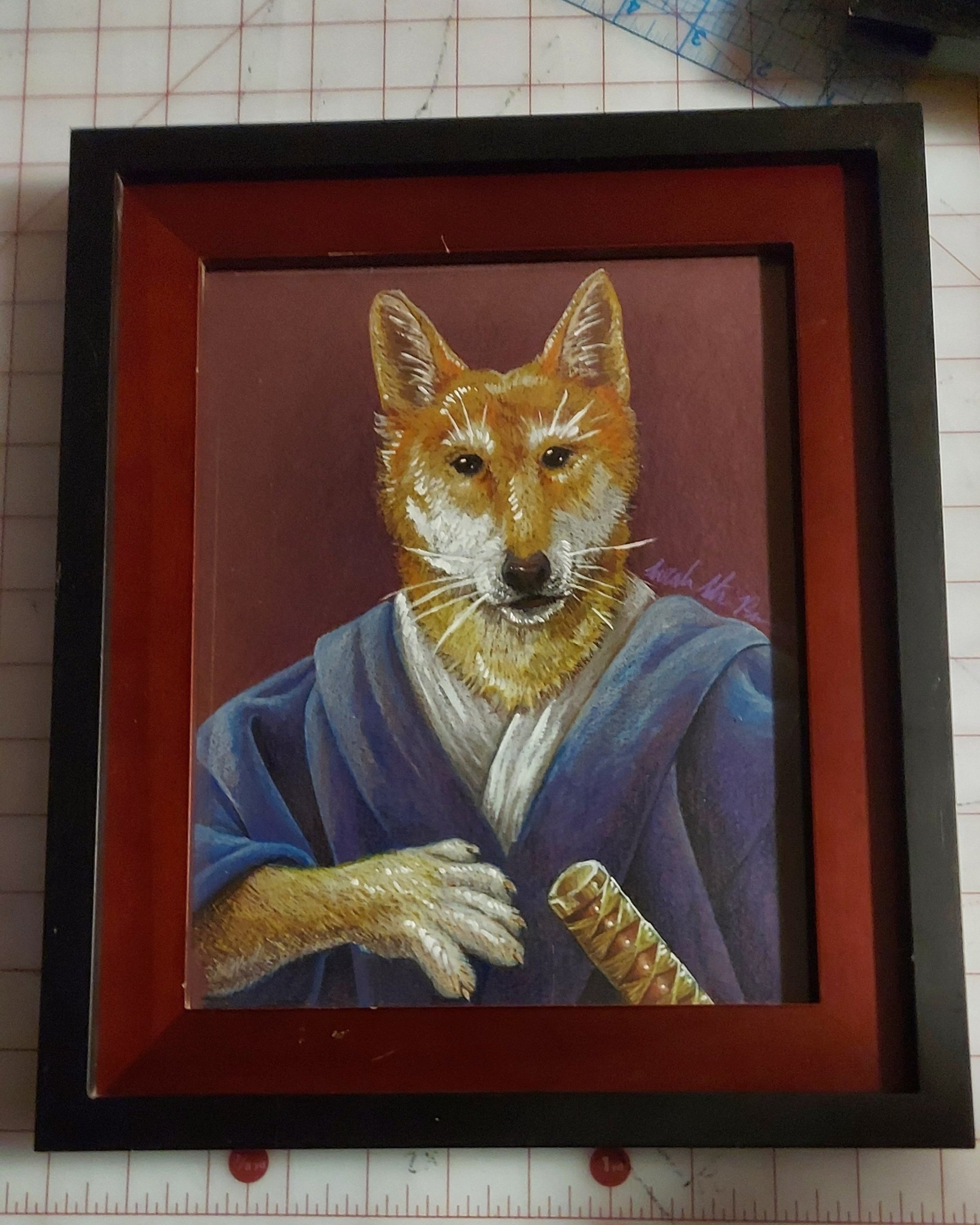 Tojo as Miyamoto Musashi (colored pencil 2023)