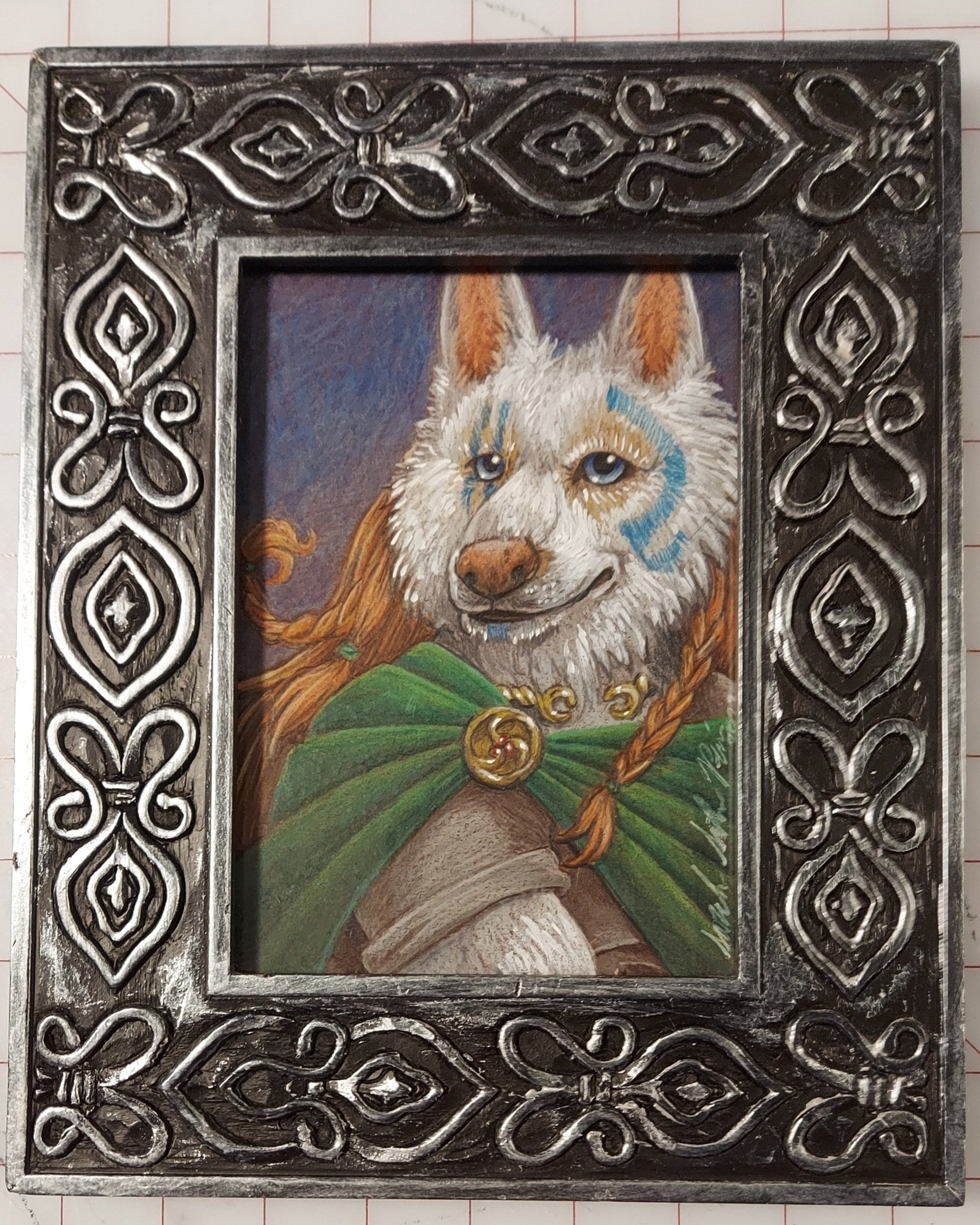 Mishka as Boudicca (colored pencil 2022)